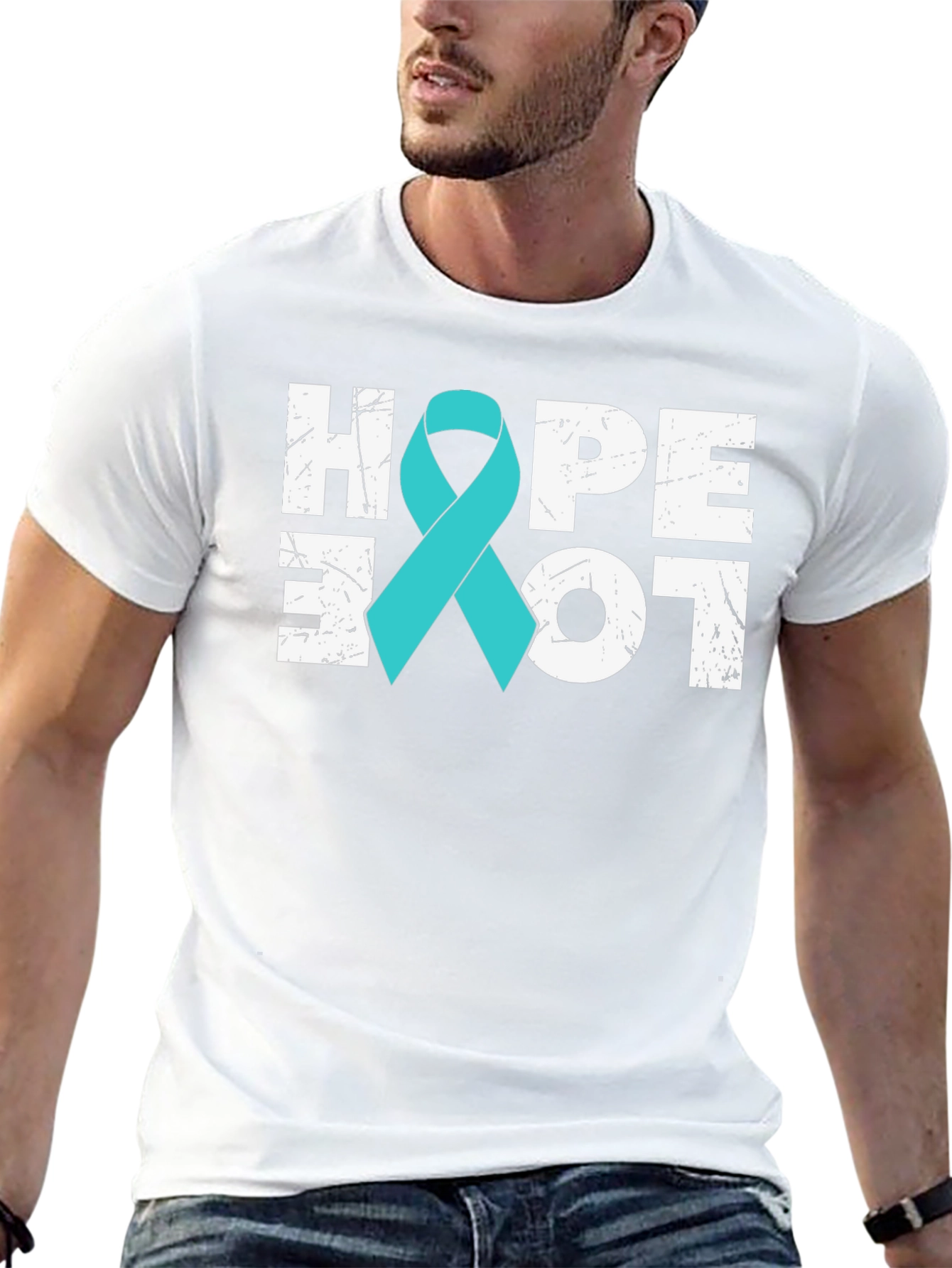 Hope Love Teal Ribbon T-Shirt