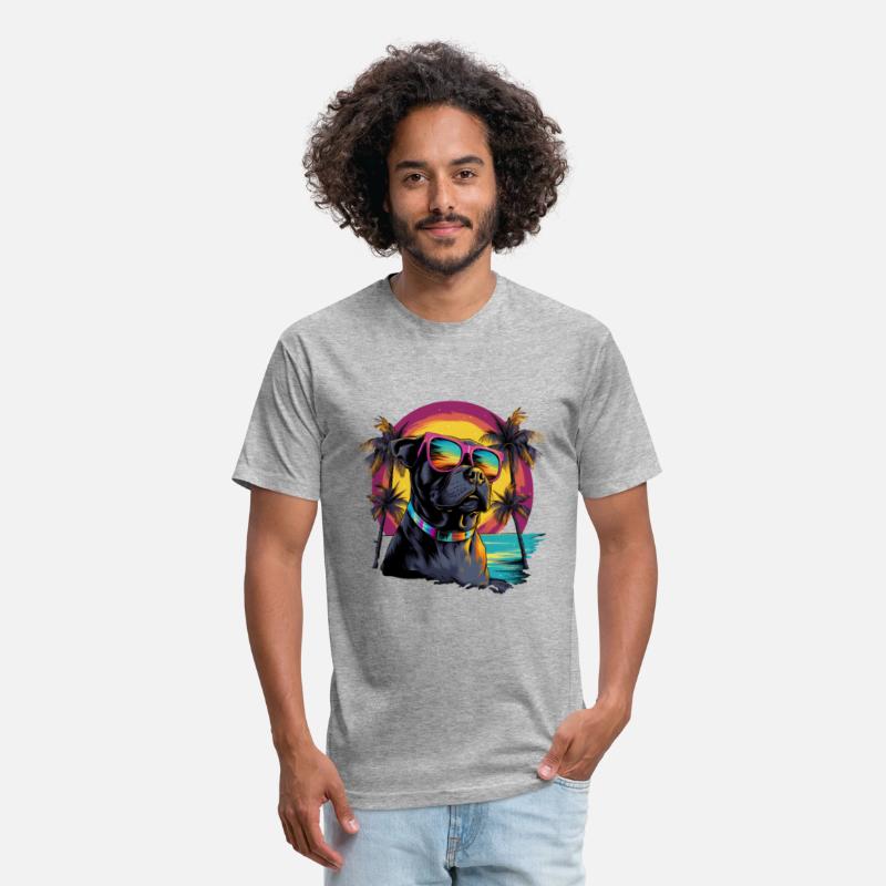 Retro Wave Pitbull Terrier Dog Shirt