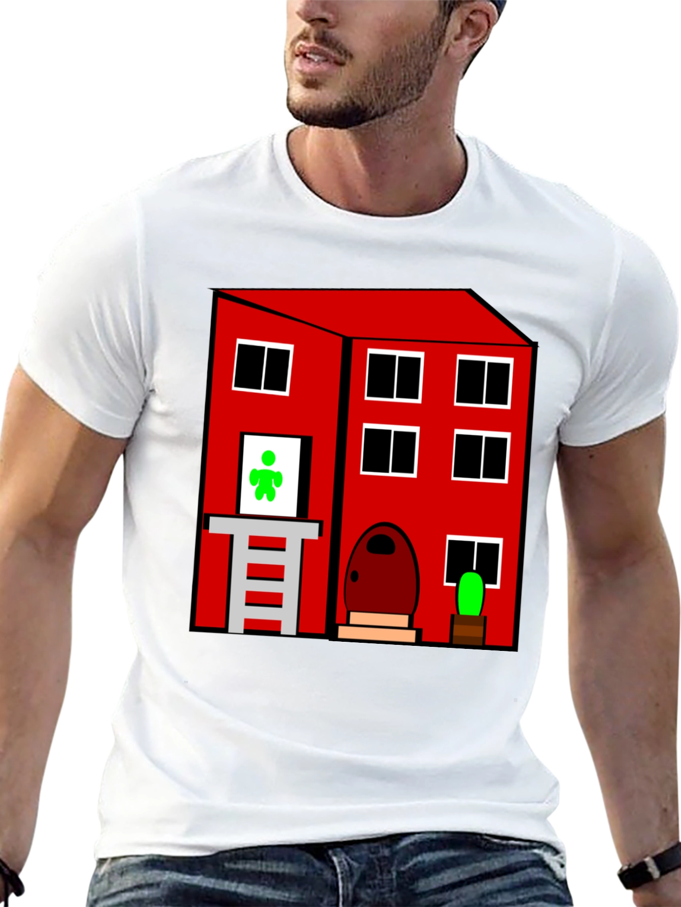 Cartoon House Graphic T-Shirt