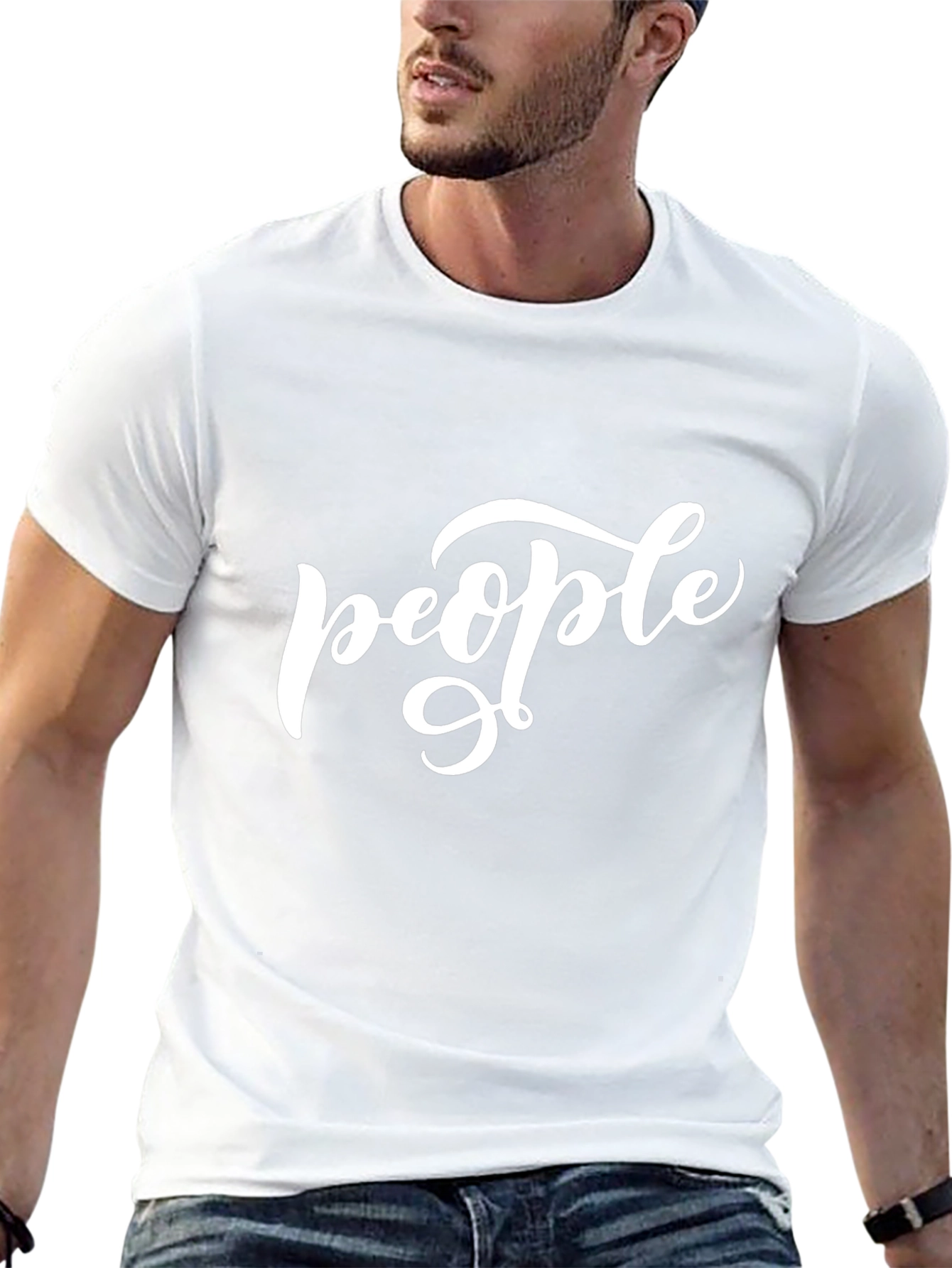 People Graphic T-Shirt - Casual Black Tee