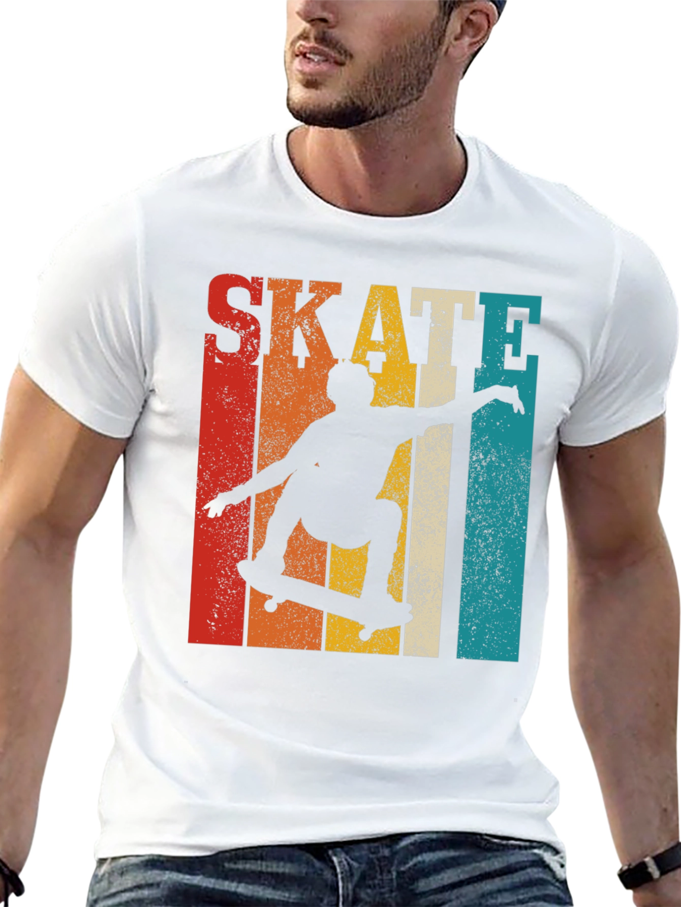 Retro Skateboarding Graphic T-Shirt