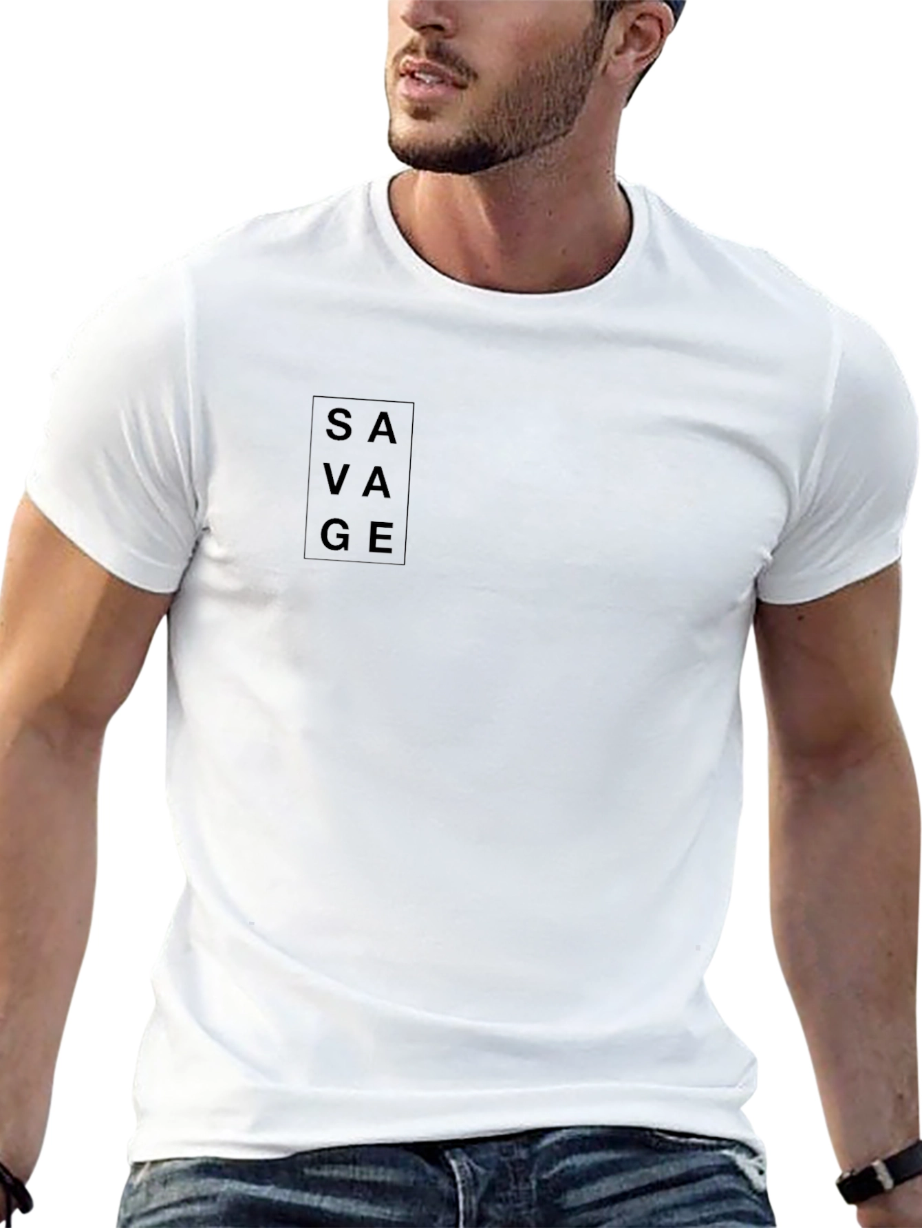Mens Black SAVAGE Graphic Tee