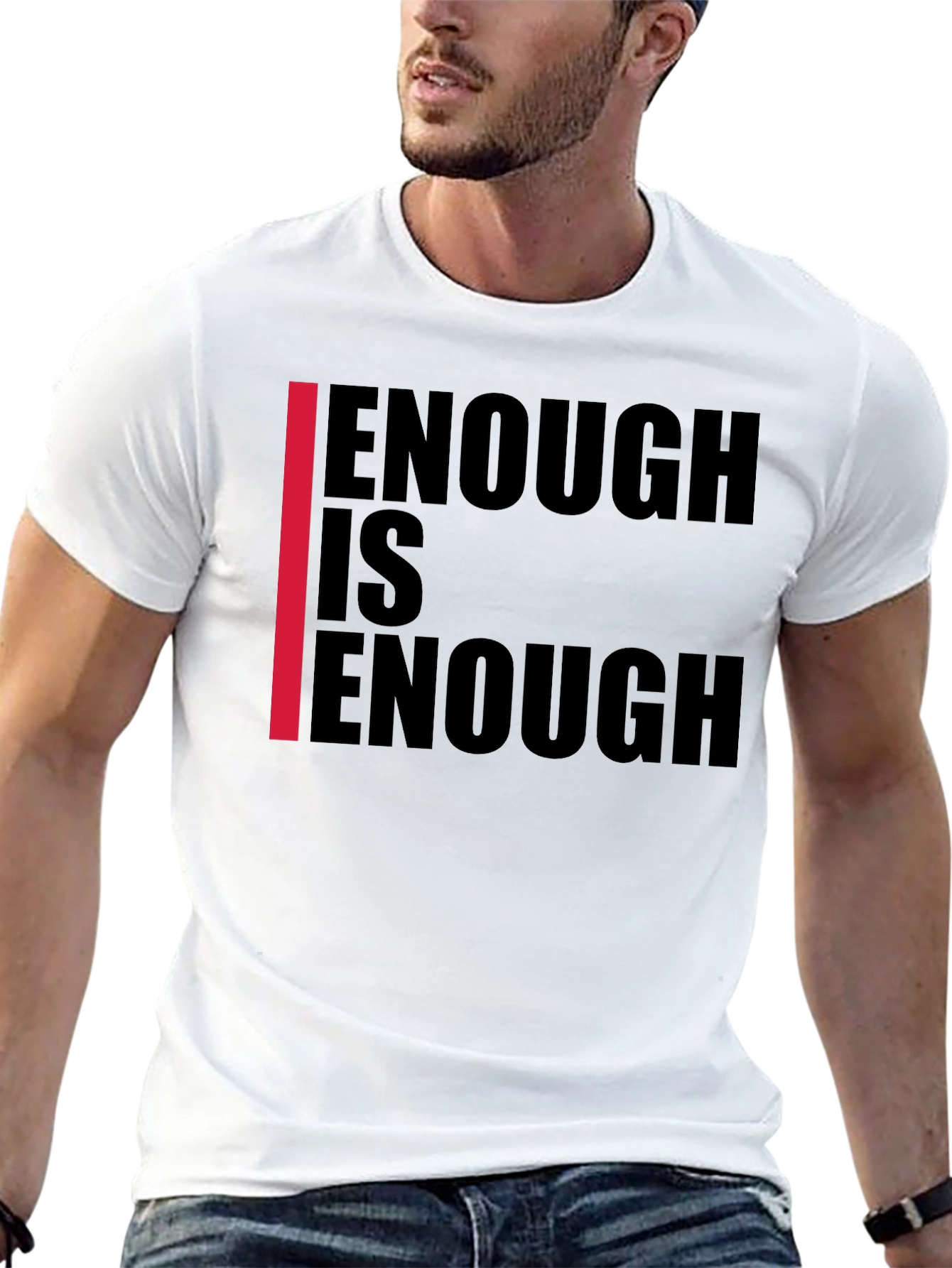 Enough is Enough Graphic Tee - Black Cotton T-Shirt