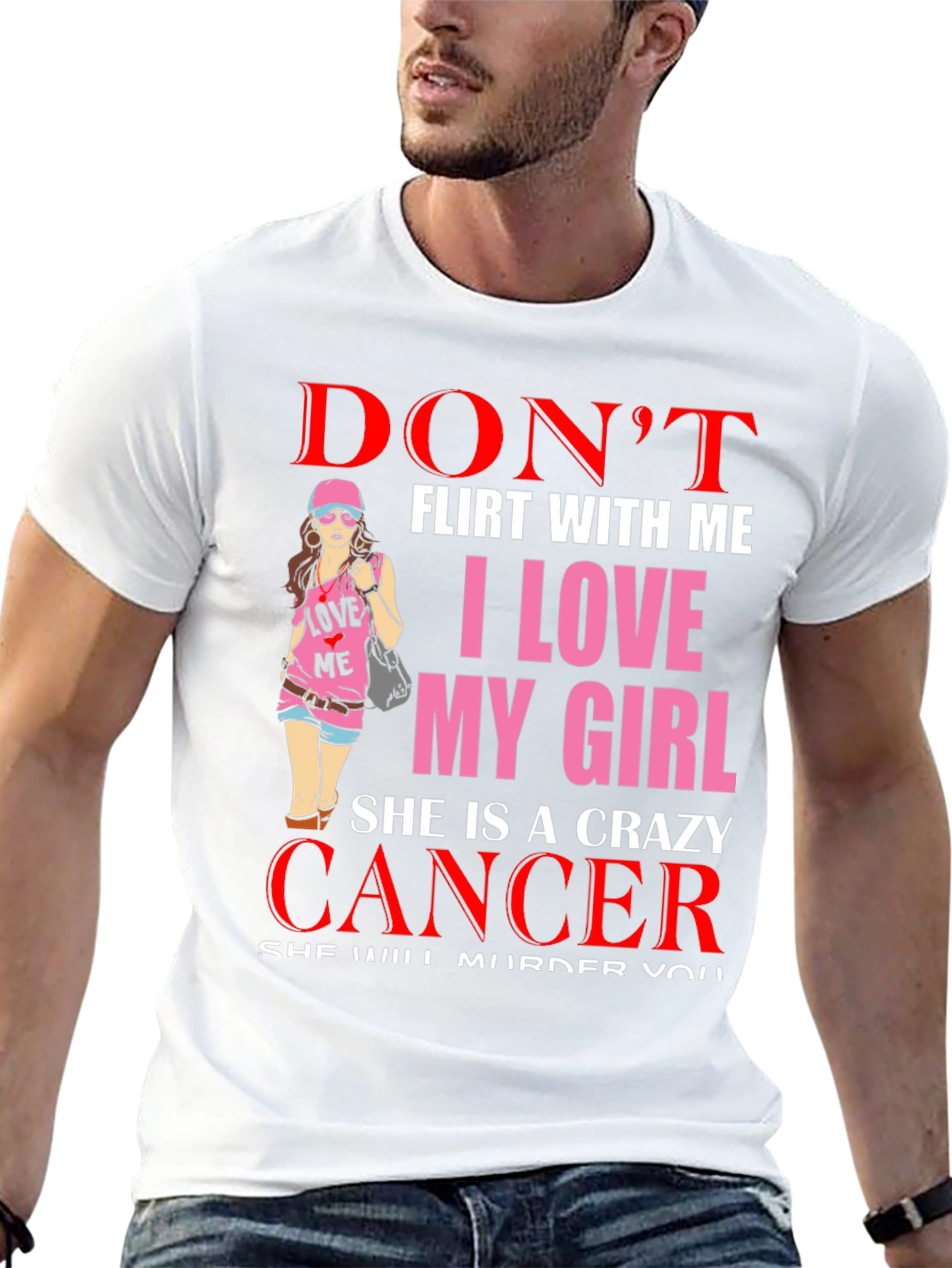 Dont Flirt Crazy Cancer Girl T-Shirt