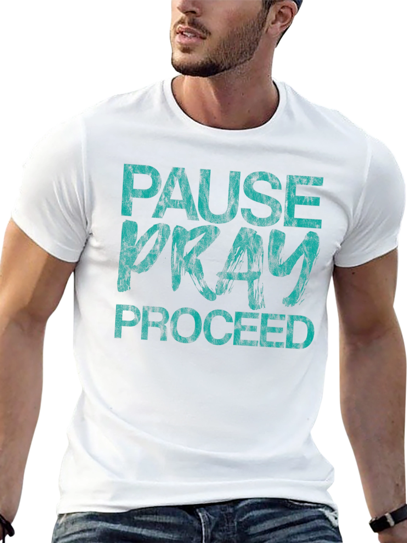 Pause Pray Proceed Graphic Tee - Inspiring Black T-Shirt