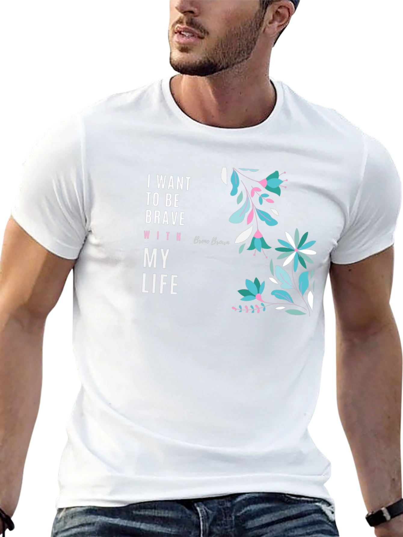 Brave Life Floral Graphic Tee - Black