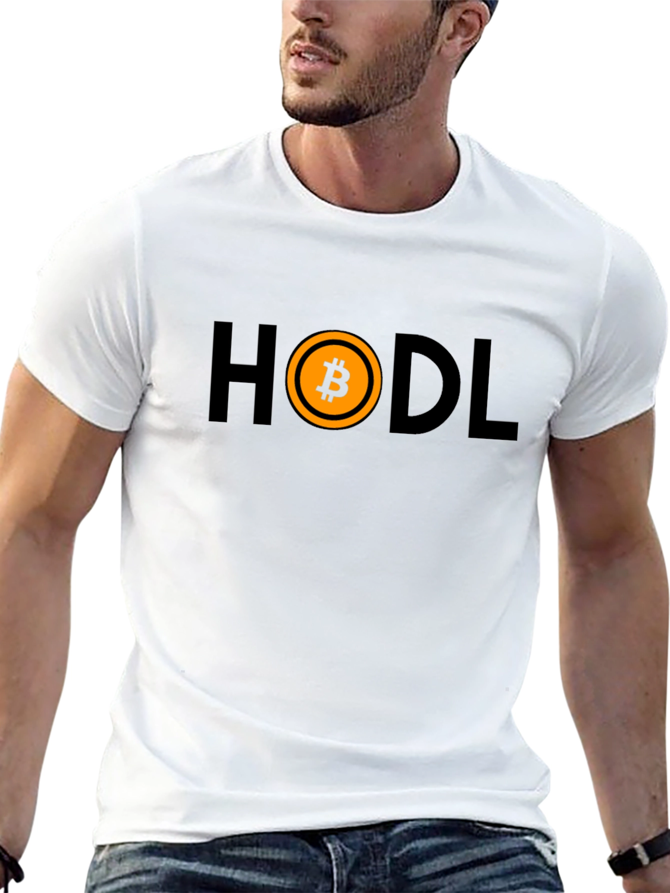 HODL Bitcoin Black T-Shirt Cryptocurrency Design