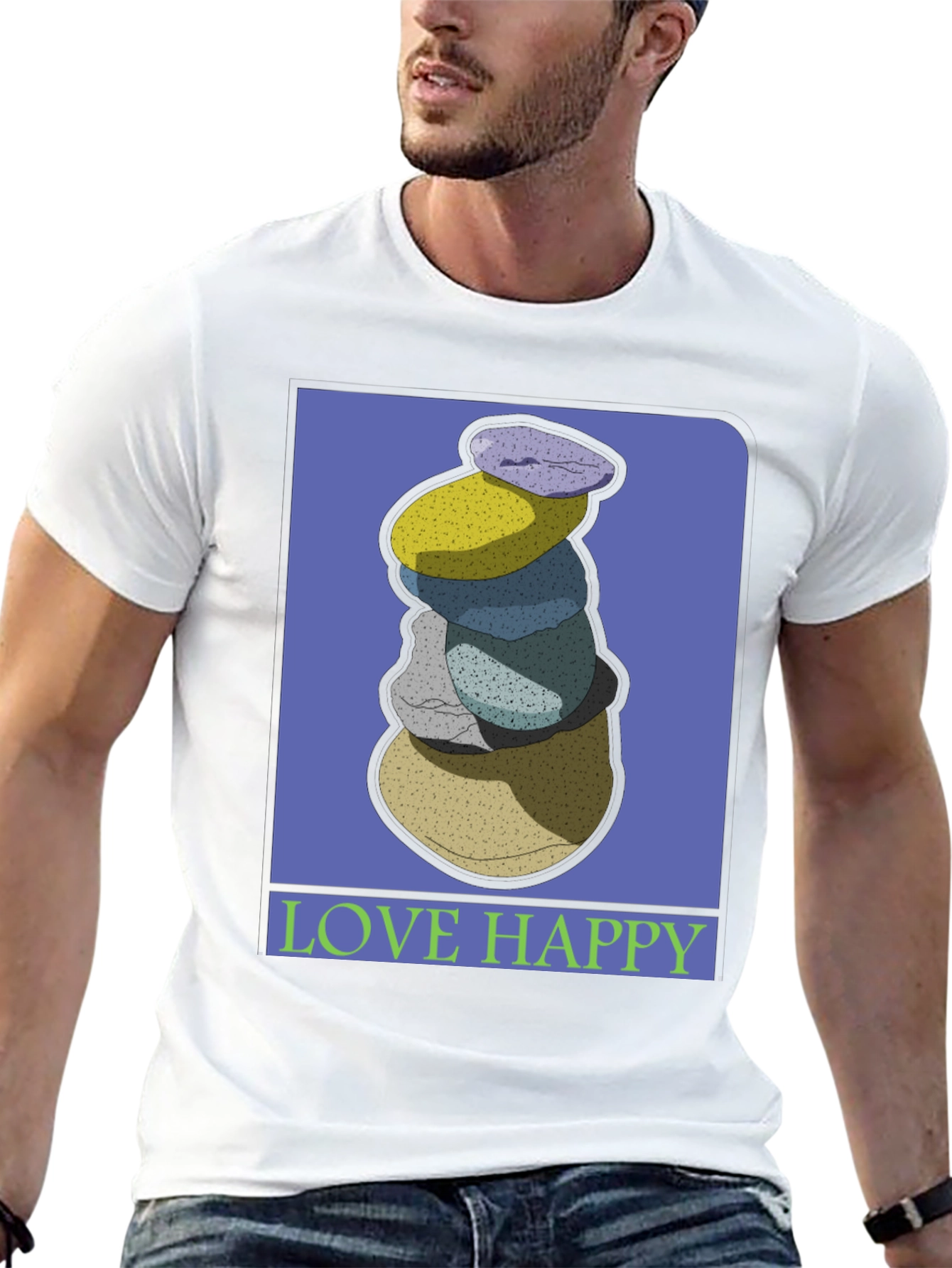 Stacked Stones Graphic Tee - Love Happy
