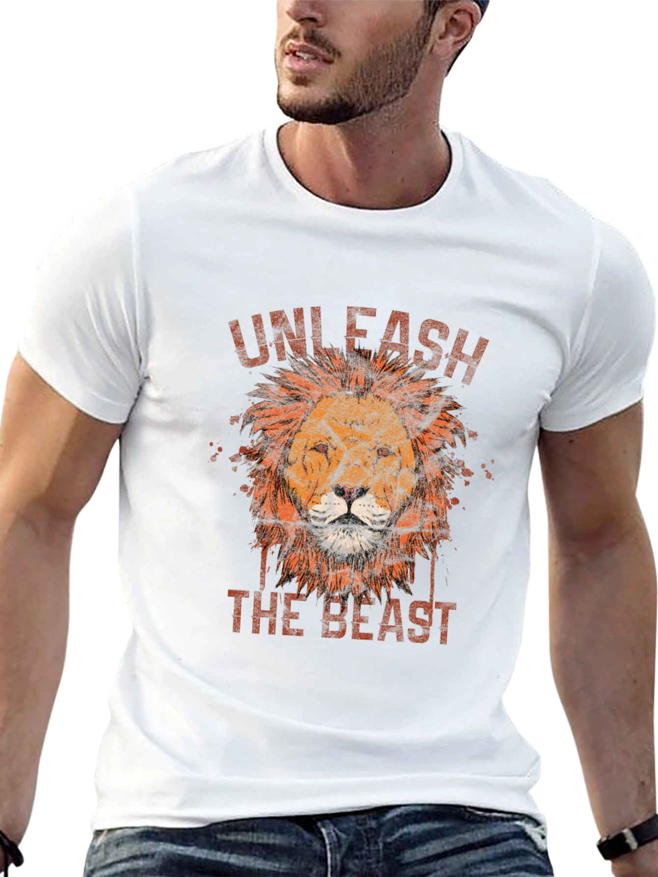 Unleash the Beast Lion Graphic T-Shirt