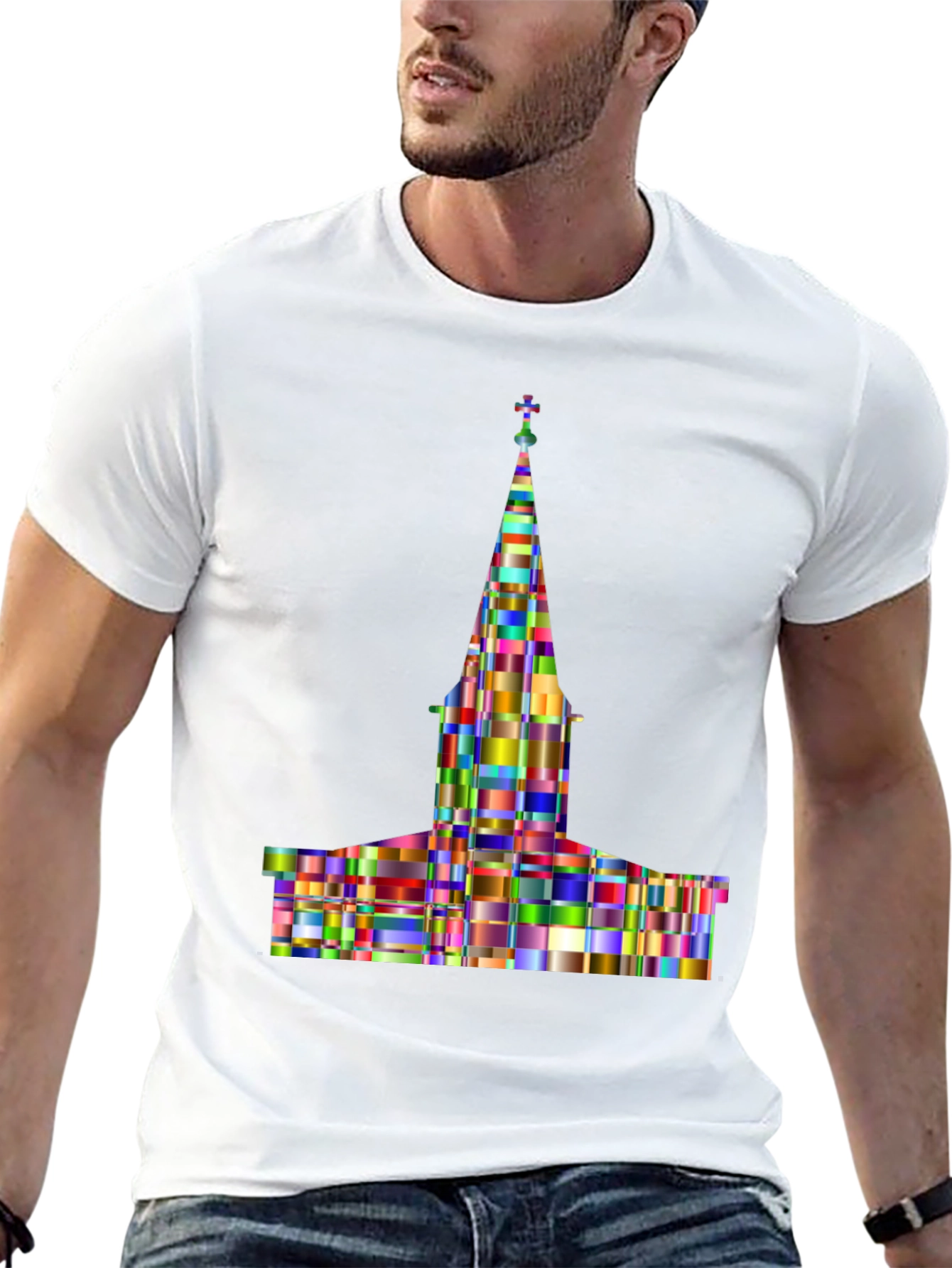 Colorful Church Graphic T-Shirt