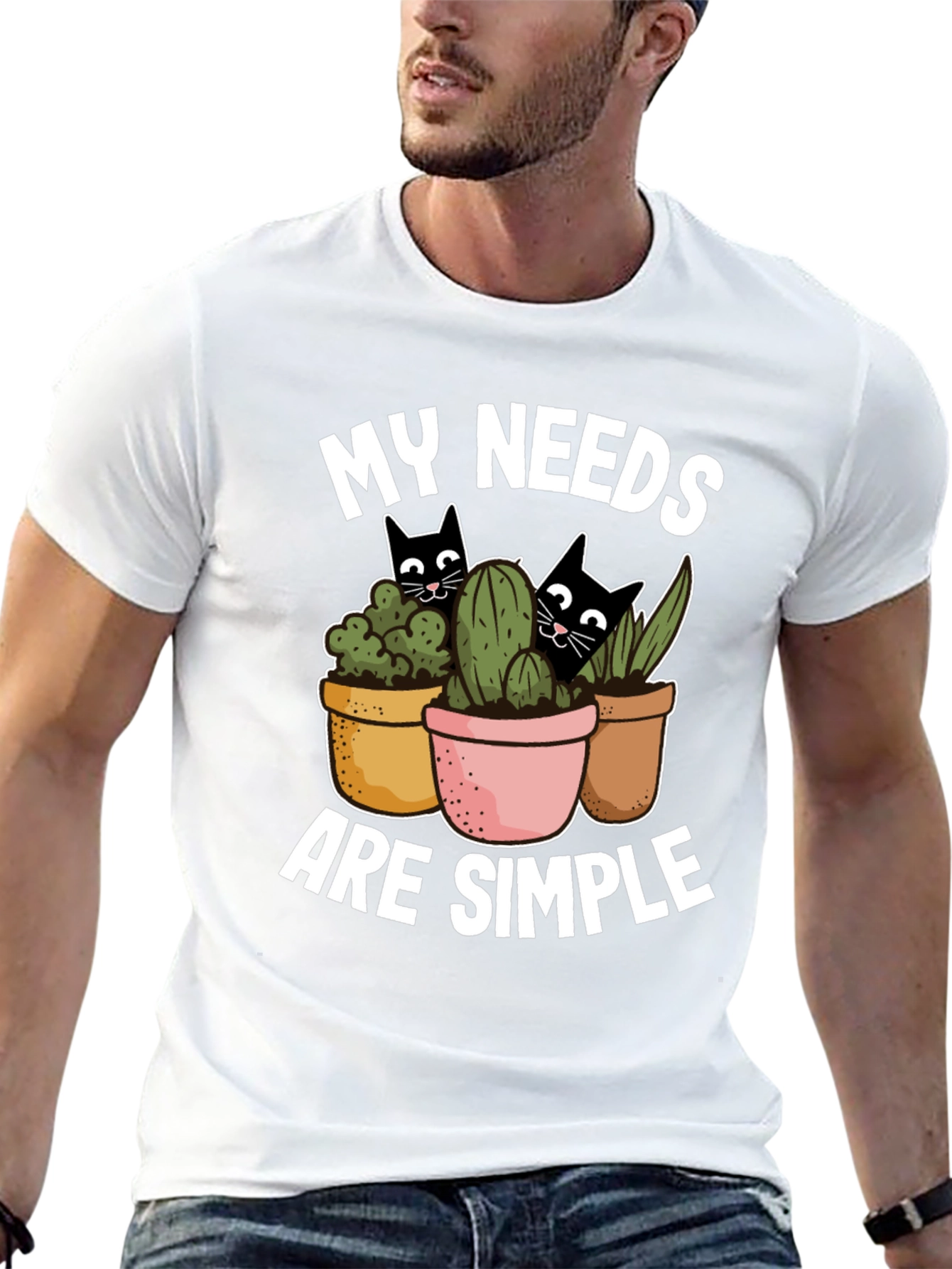 My Needs Are Simple Cat & Plant T-Shirt