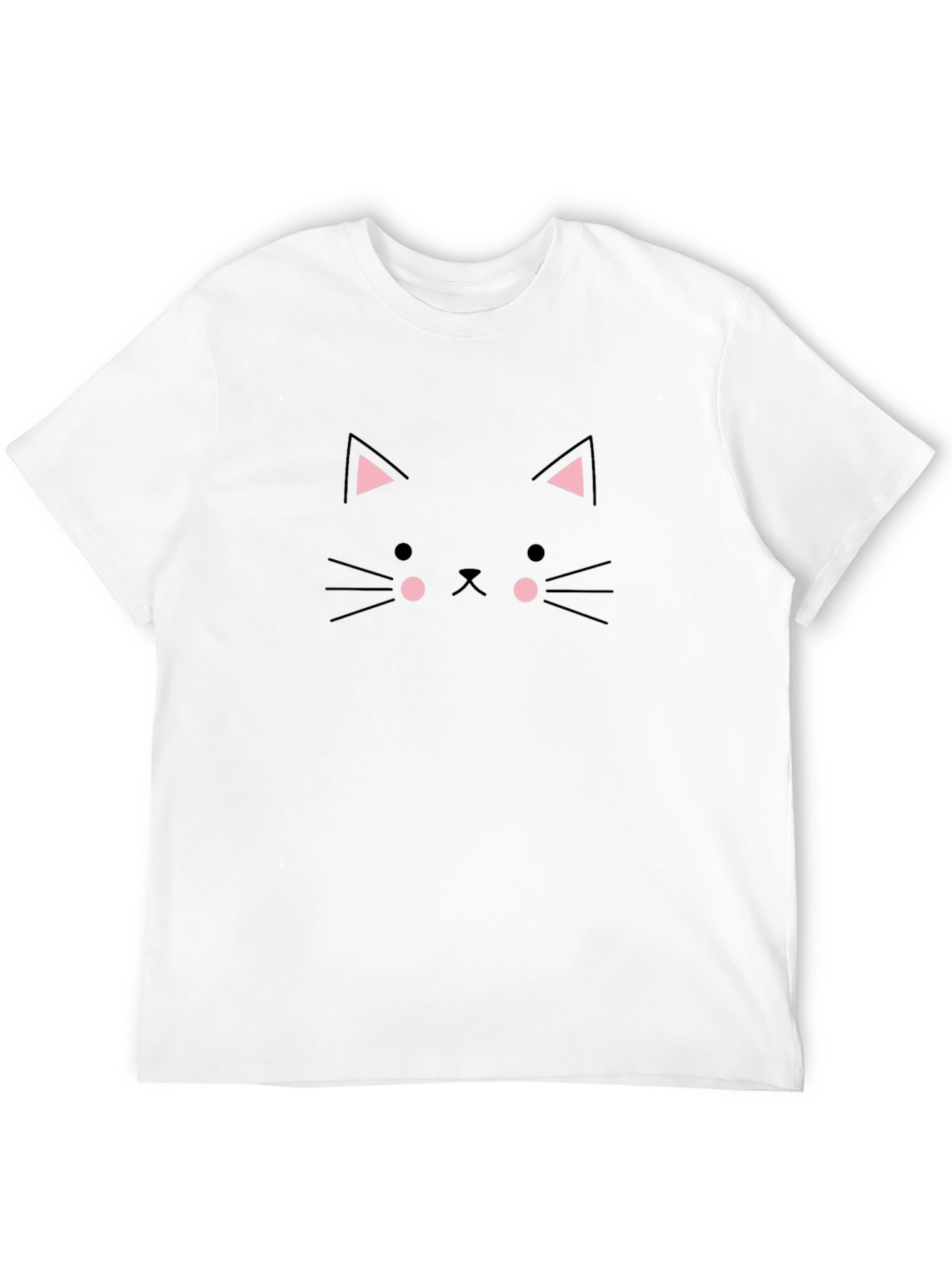 Cute Cat Face Black T-Shirt