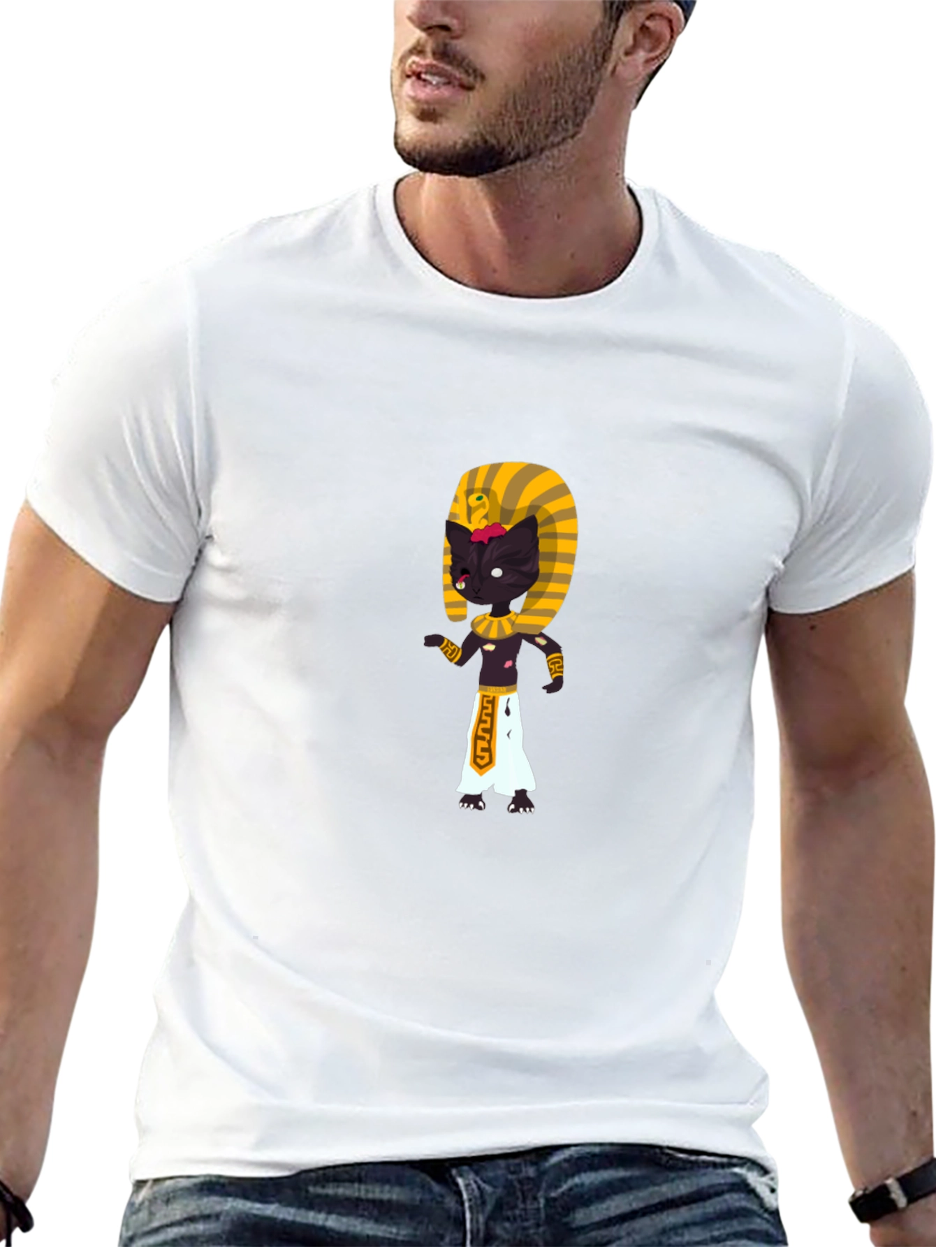 Egyptian Cat Graphic T-Shirt - Unique Design