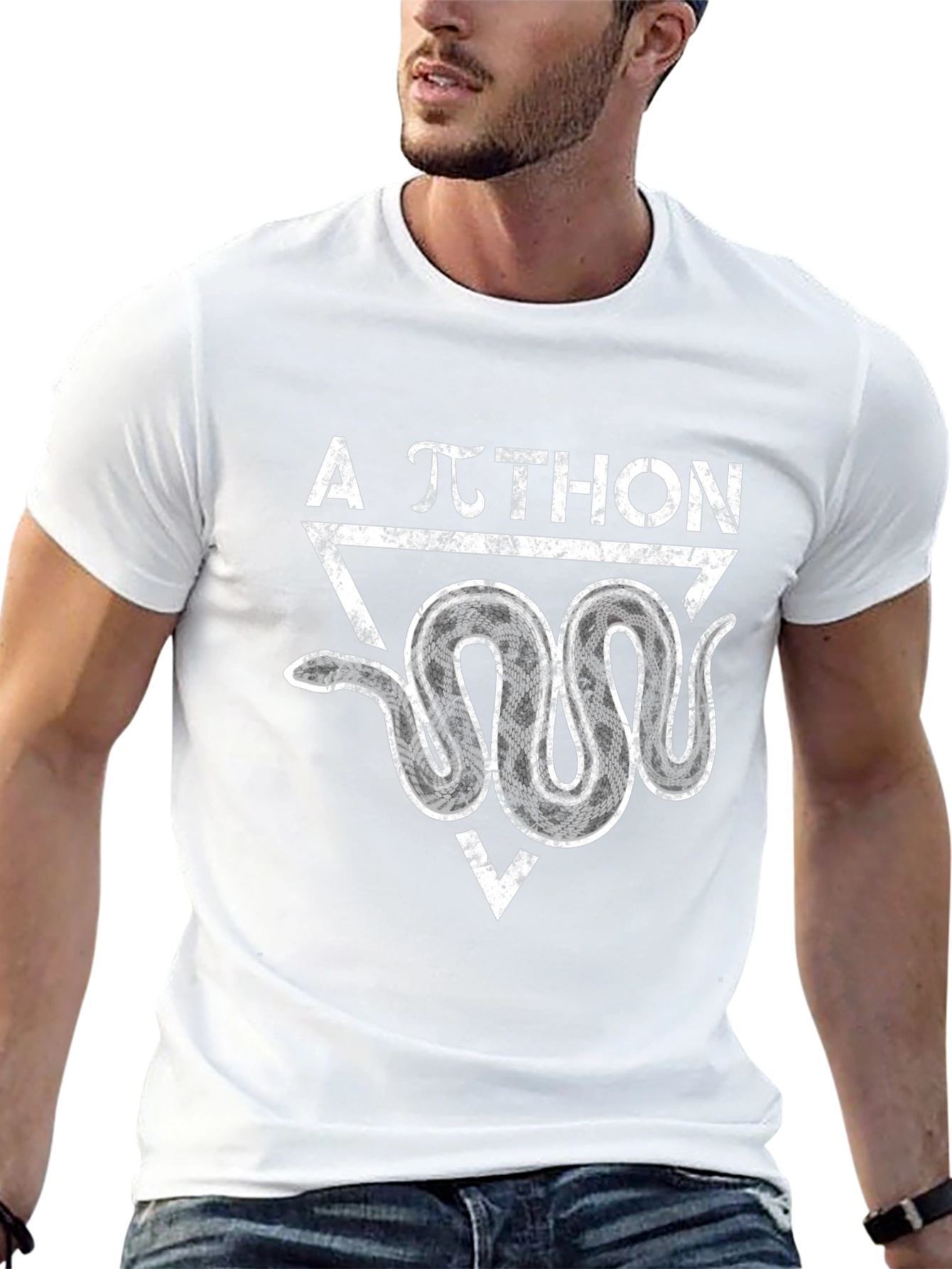 A Pi-thon Shirt Black Cotton Snake Graphic Tee