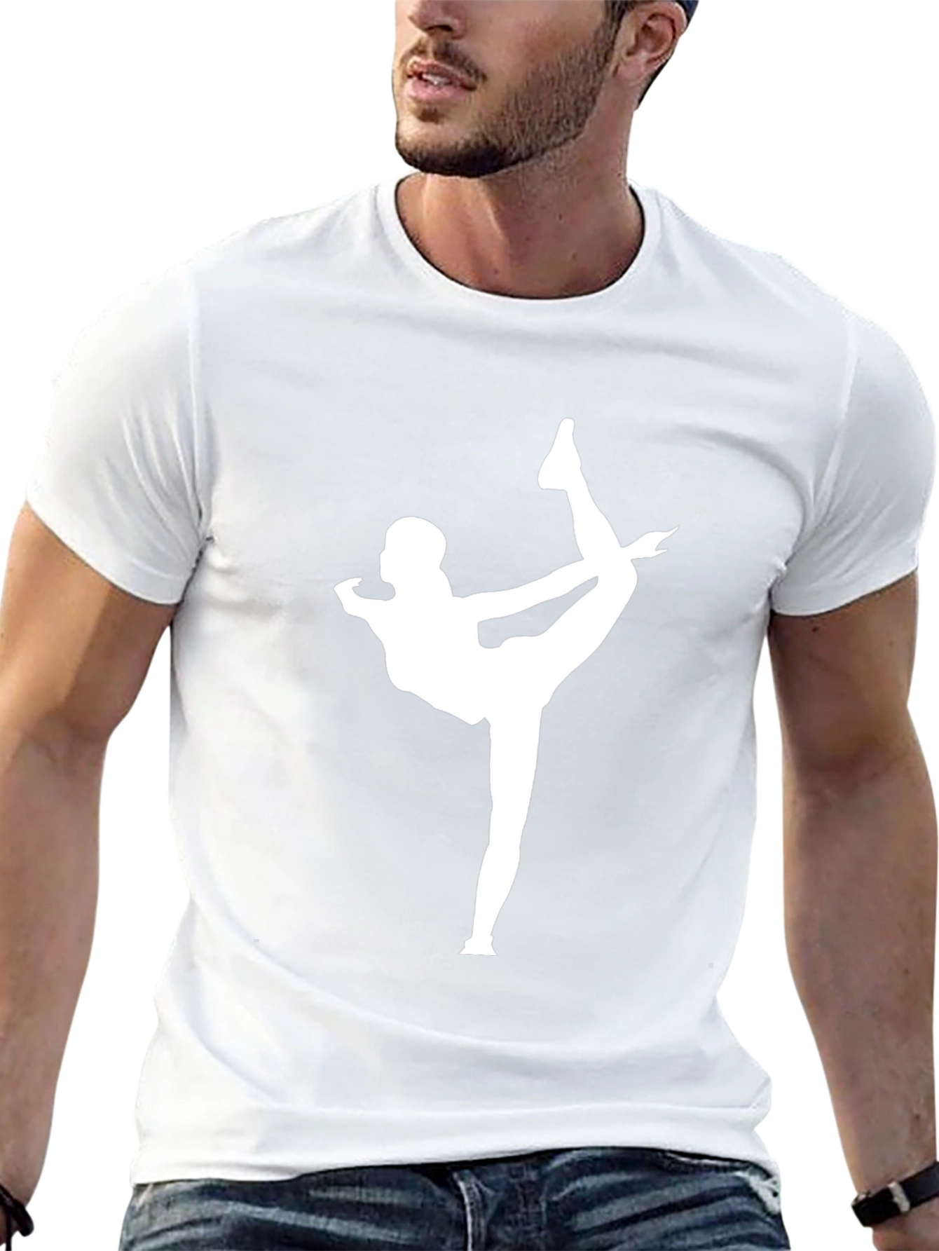 Yoga Pose Graphic Tee - Black Cotton