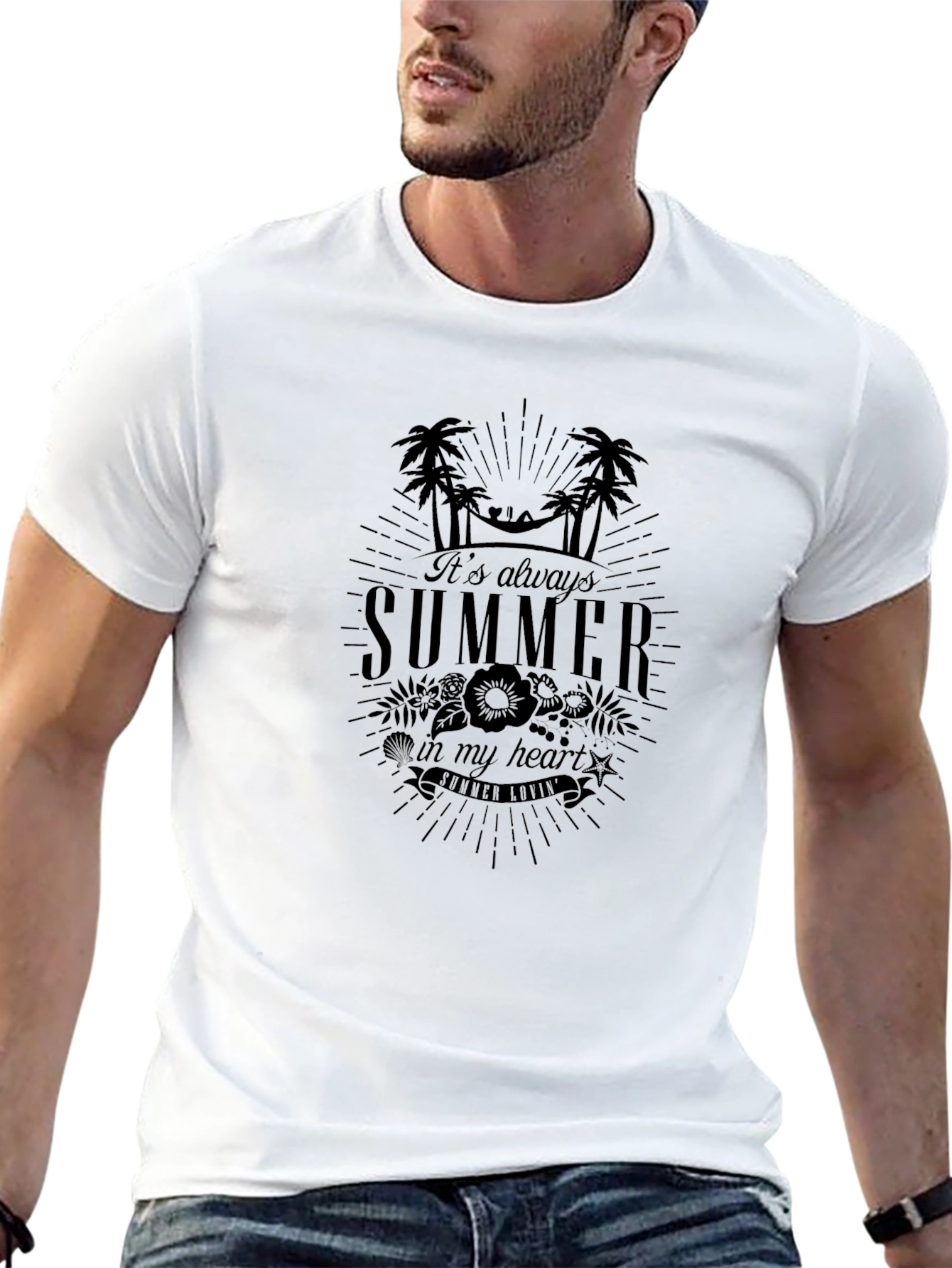 Summer in My Heart Graphic Tee - Black