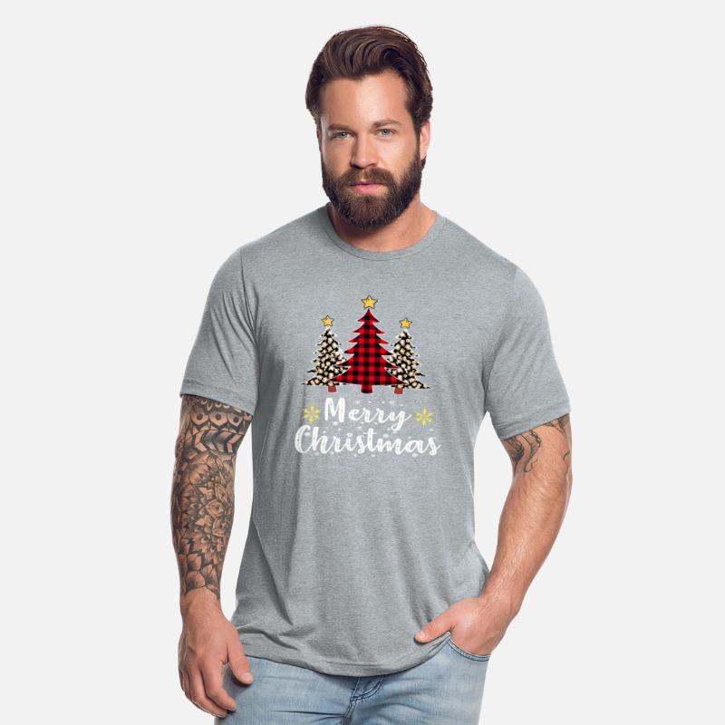 Women Leopard Plaid Christmas Tree Merry Christmas