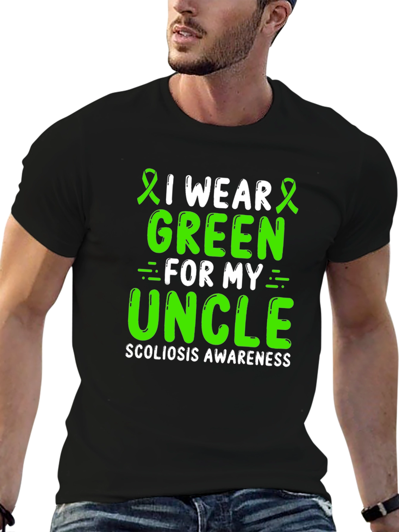 Green Scoliosis Awareness Uncle T-Shirt