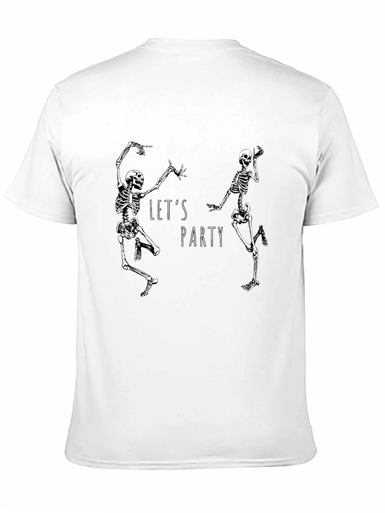 Dancing Skeleton Party Graphic Tee - Black Cotton T-Shirt