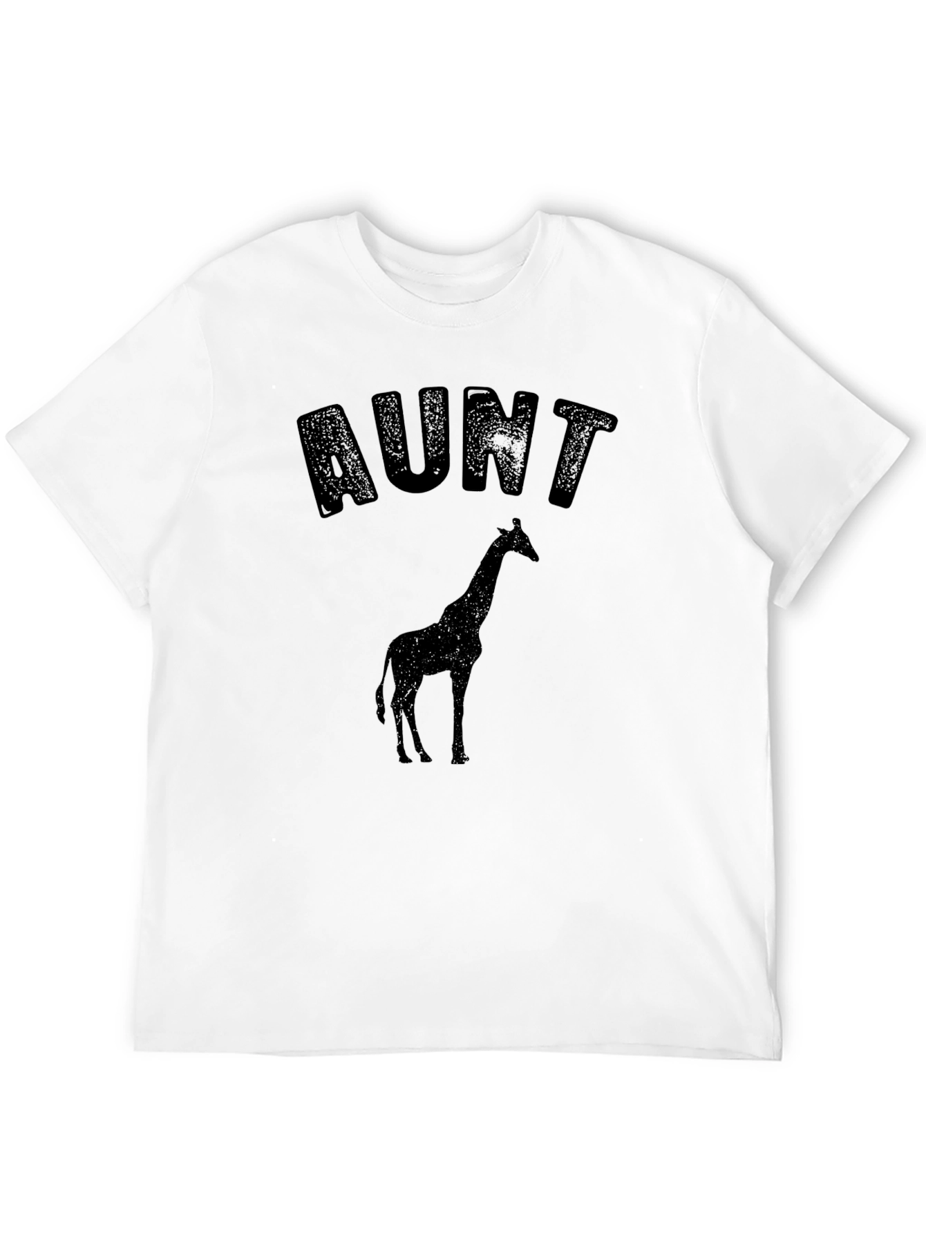 Aunt Giraffe Distressed Black T-Shirt