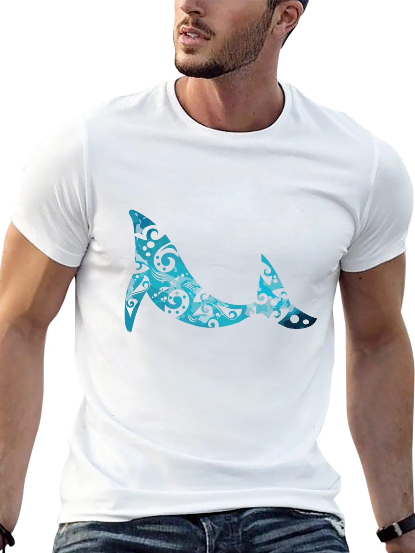Whale Pattern Graphic Tee - Cool Casual Style