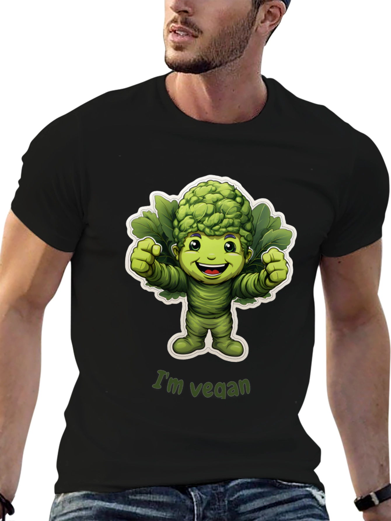 Vegan Broccoli Cartoon T-Shirt