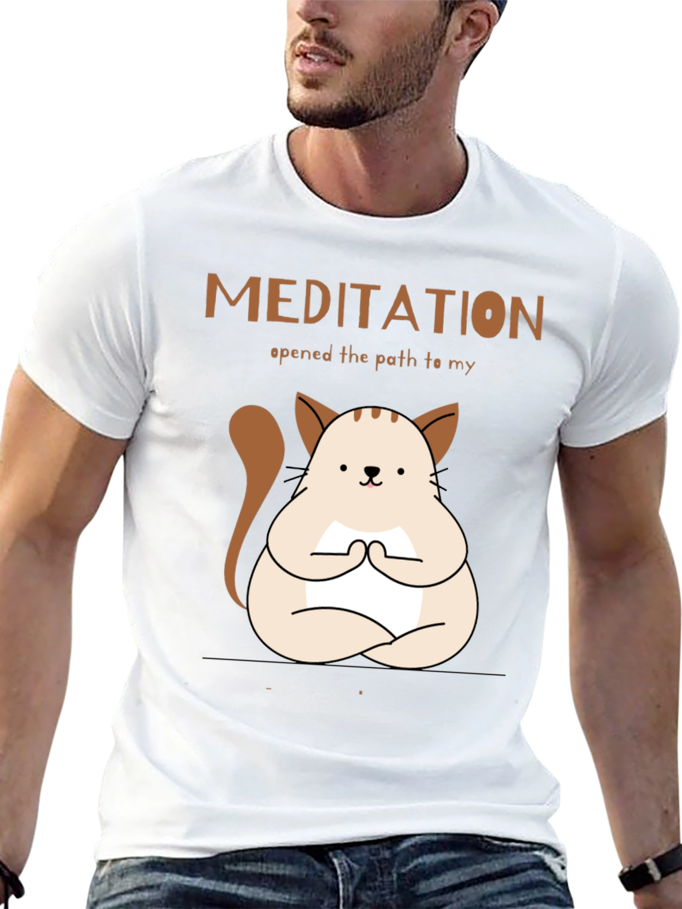 Meditating Cat T-Shirt - Find Your Inner Peace!