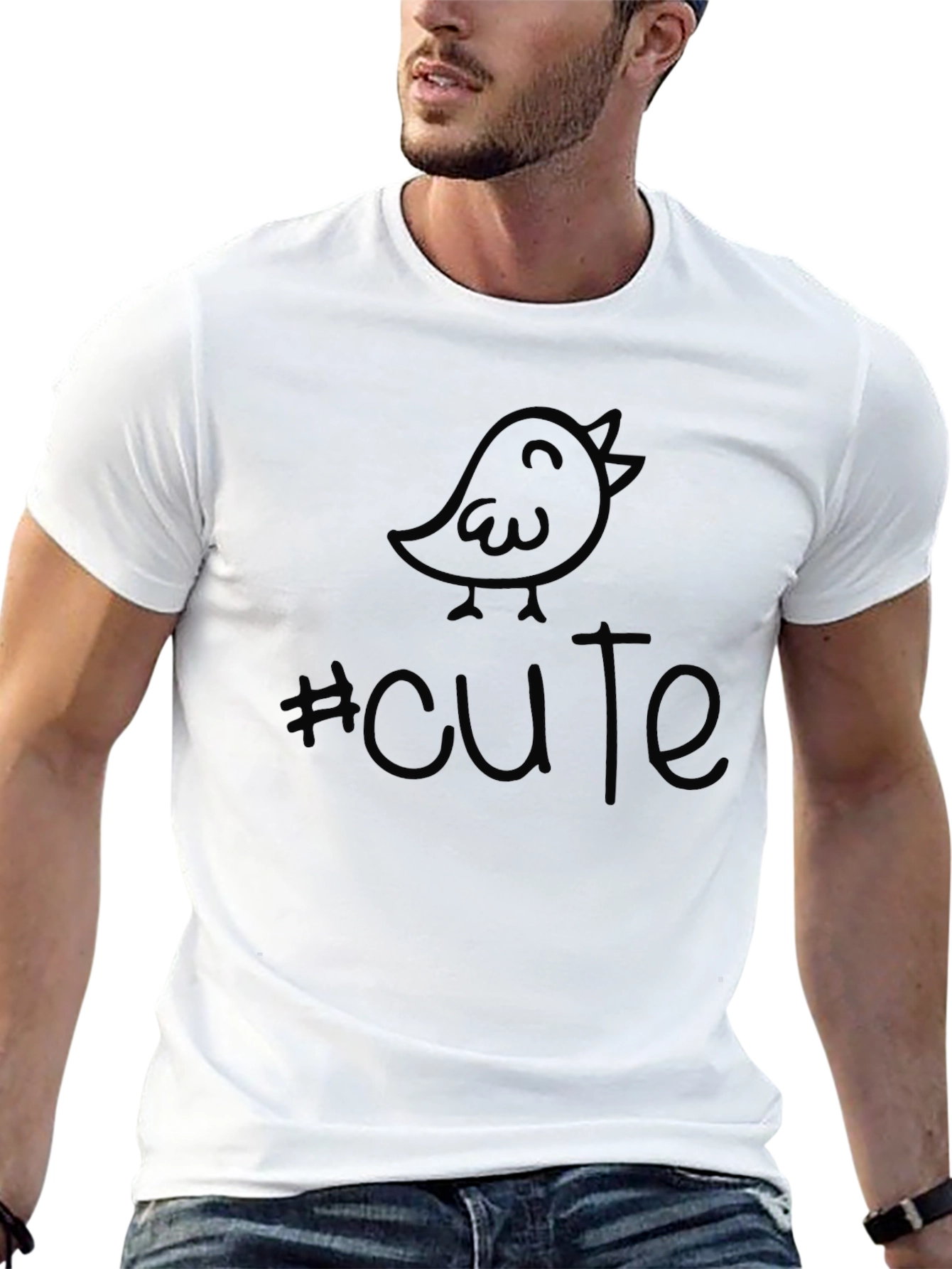 Cute Birdie Tee - Unisex Black Cotton T-Shirt