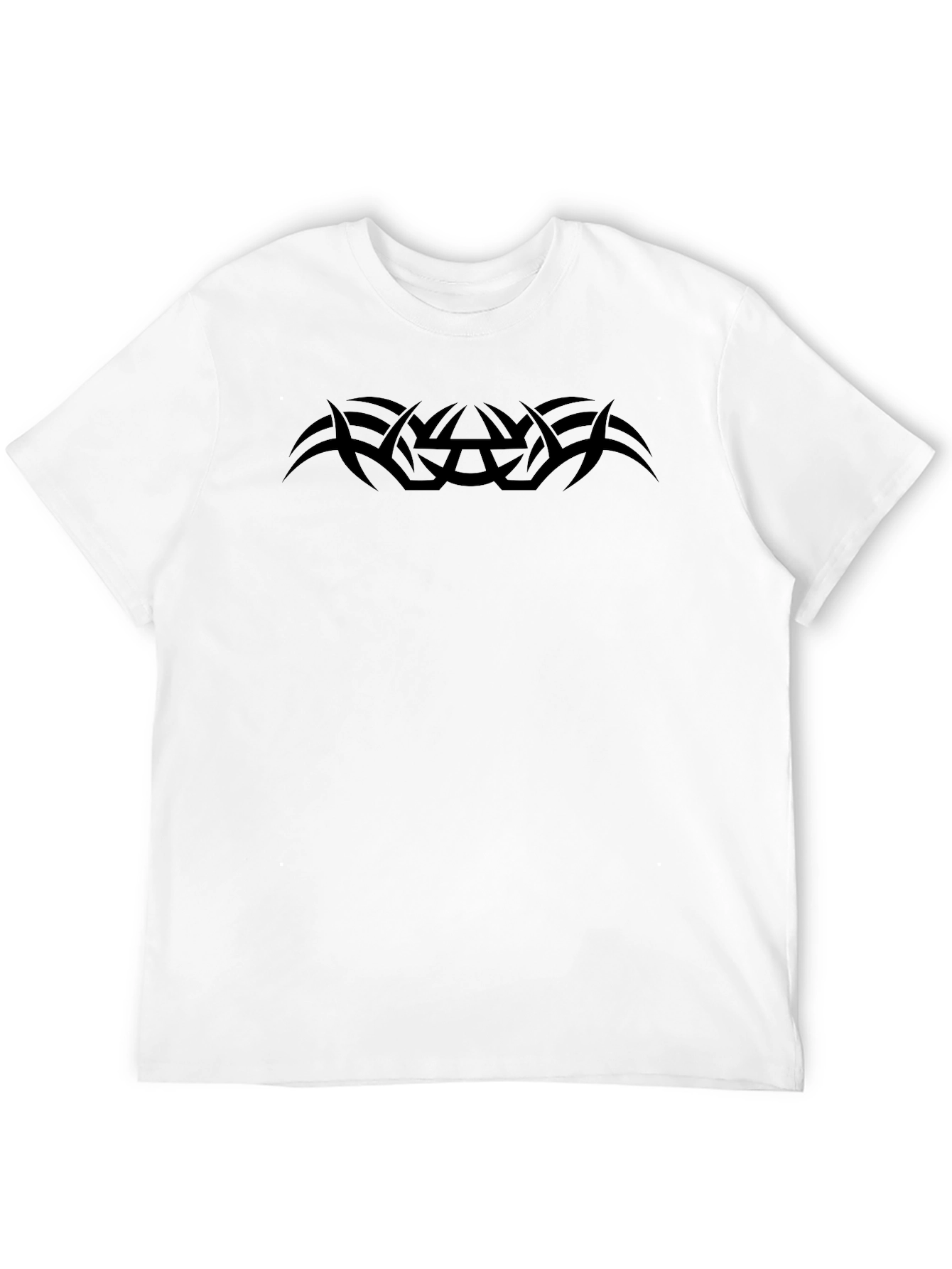 Black Tee with Tribal Graphic Design