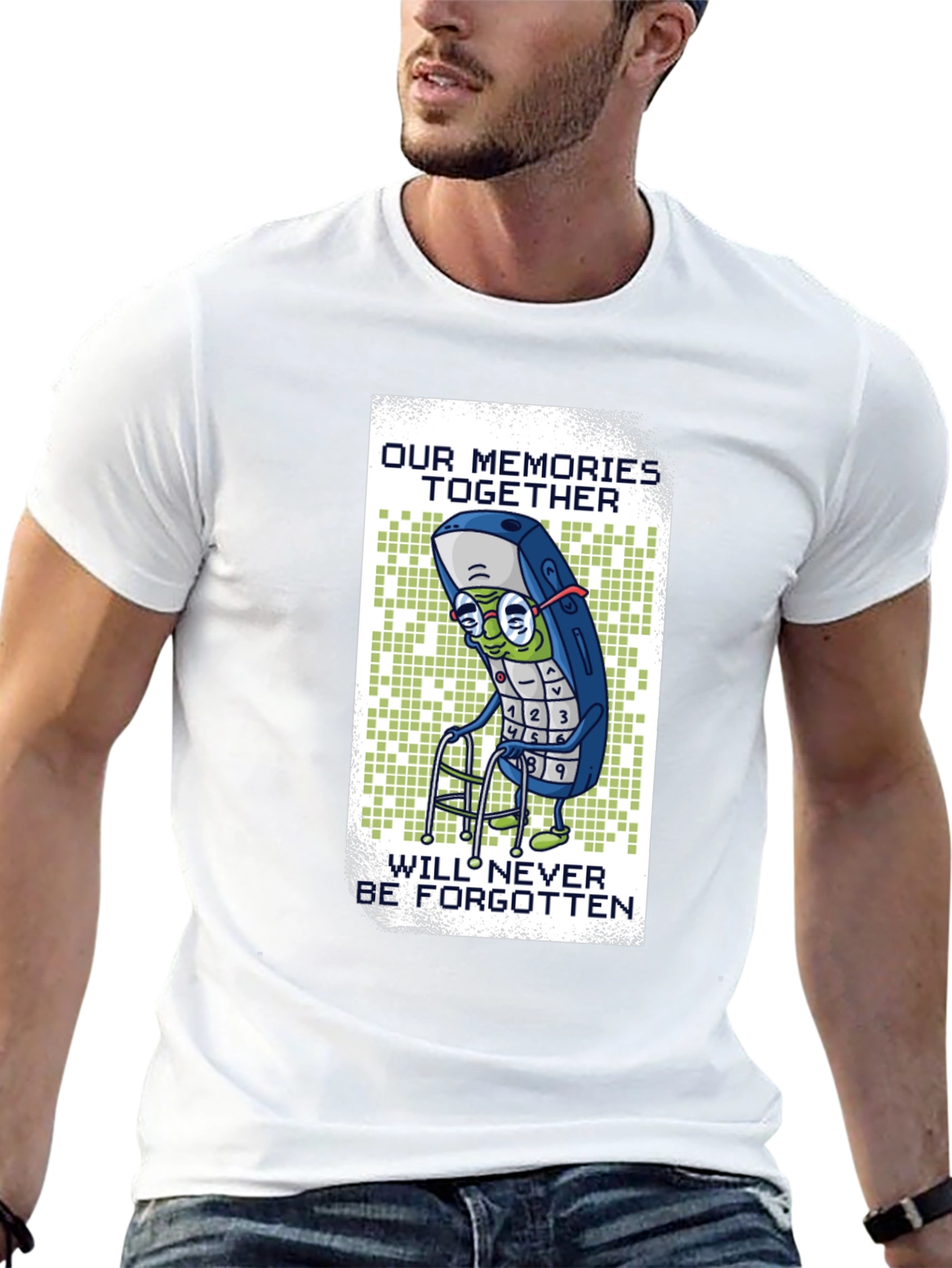 Nostalgic Cell Phone T-Shirt - Never Forgotten