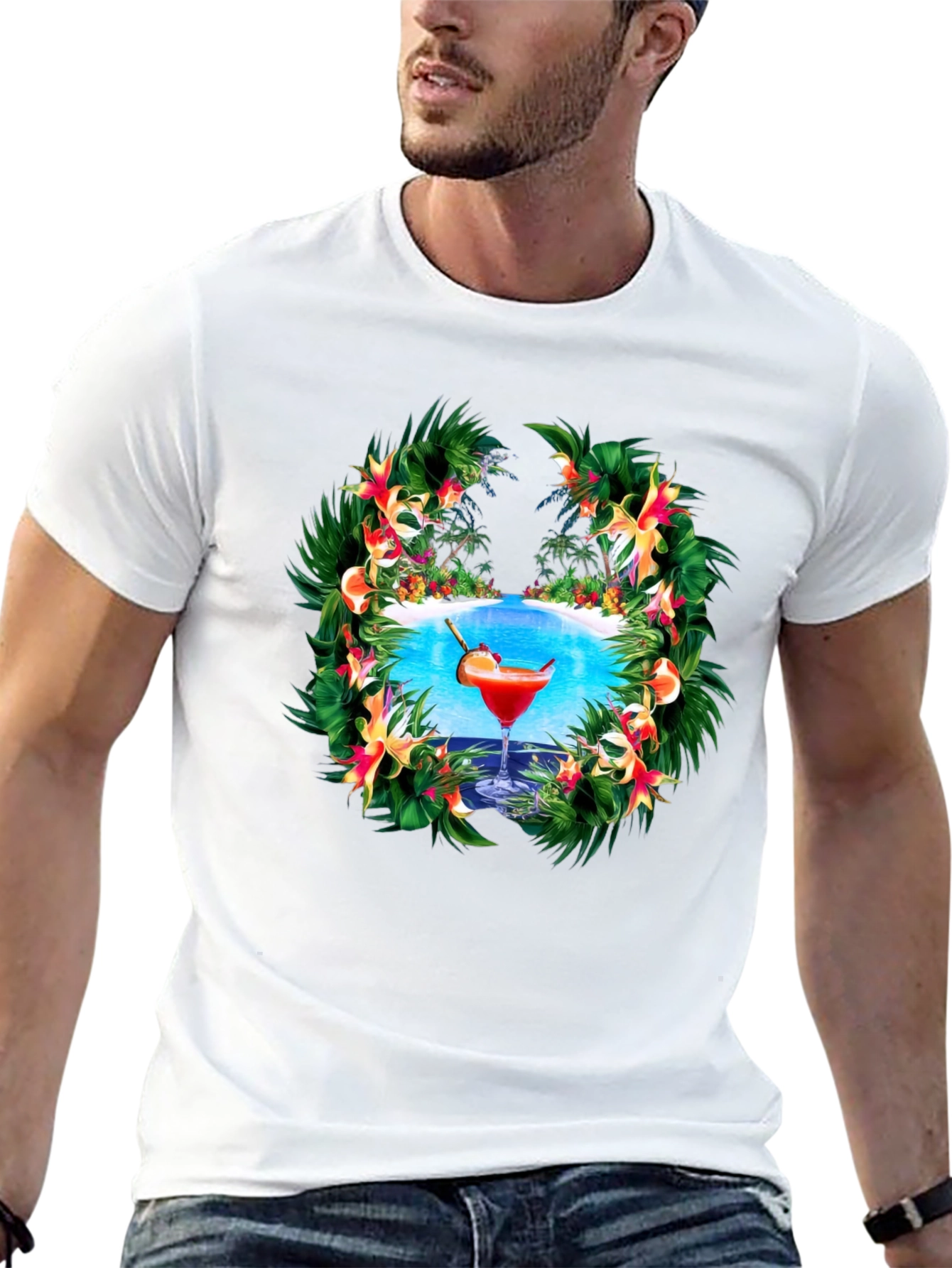 Tropical Cocktail Graphic T-Shirt