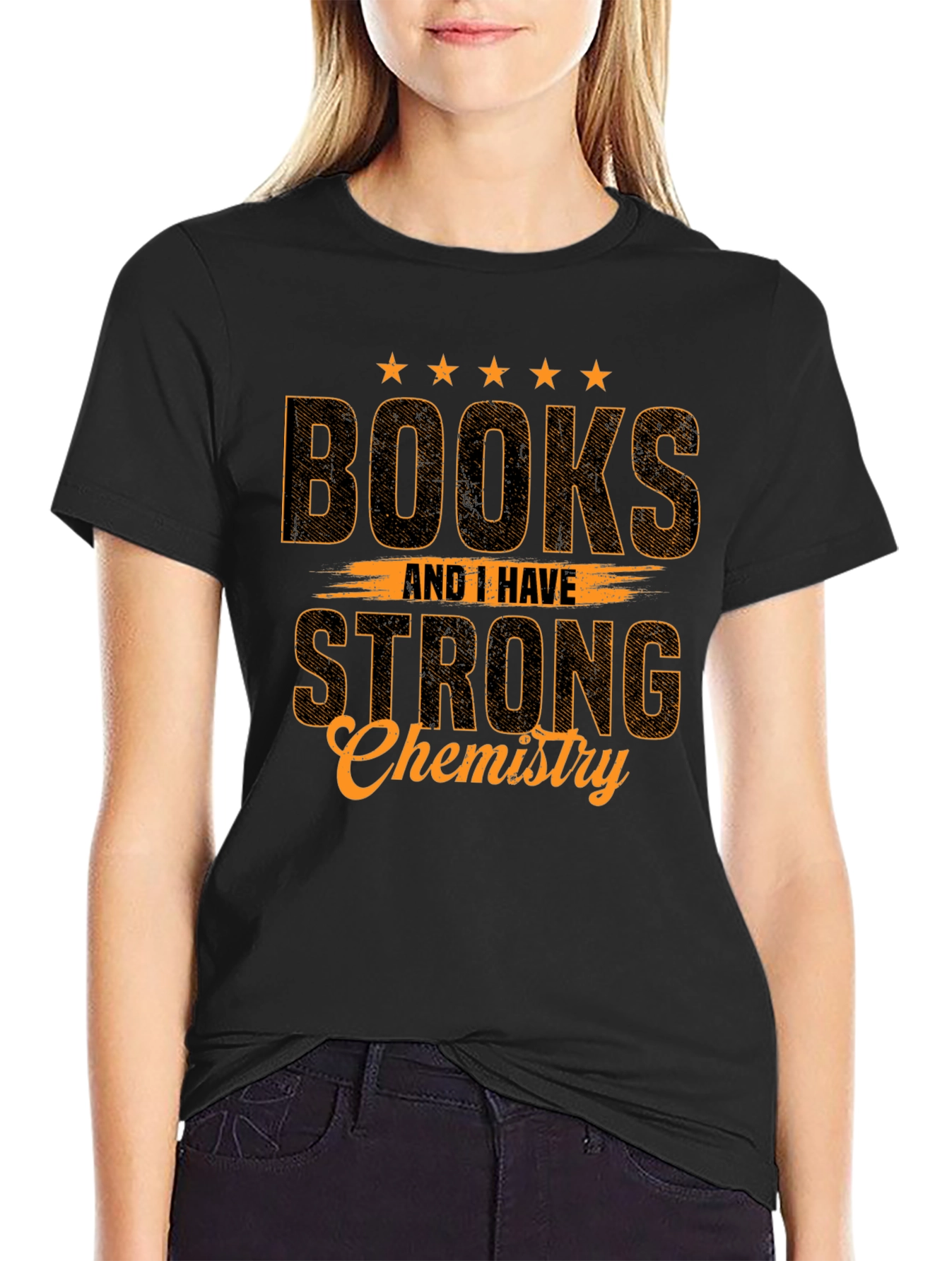 Books & Chemistry Black Graphic T-Shirt