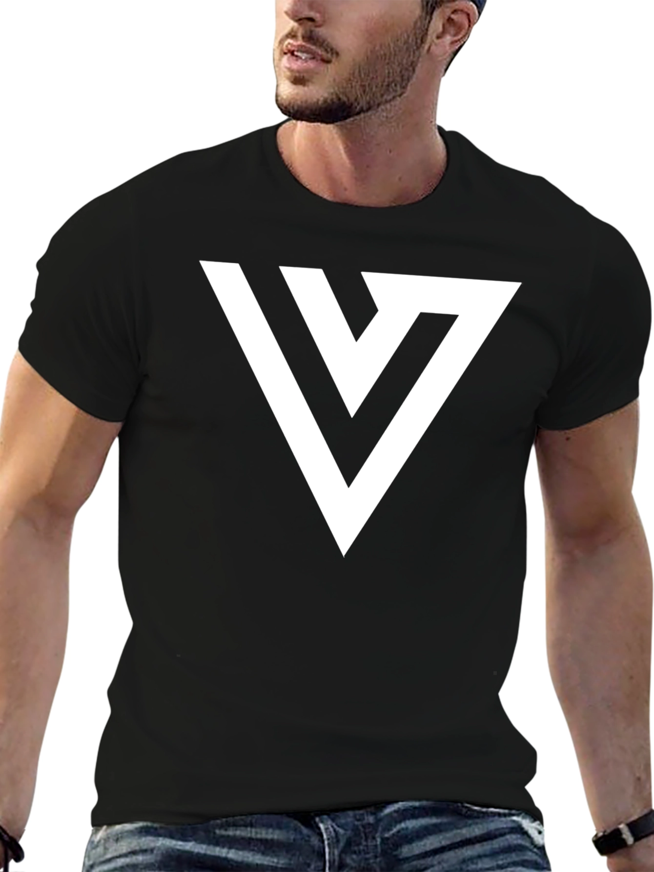 Minimalist V Logo Black T-Shirt