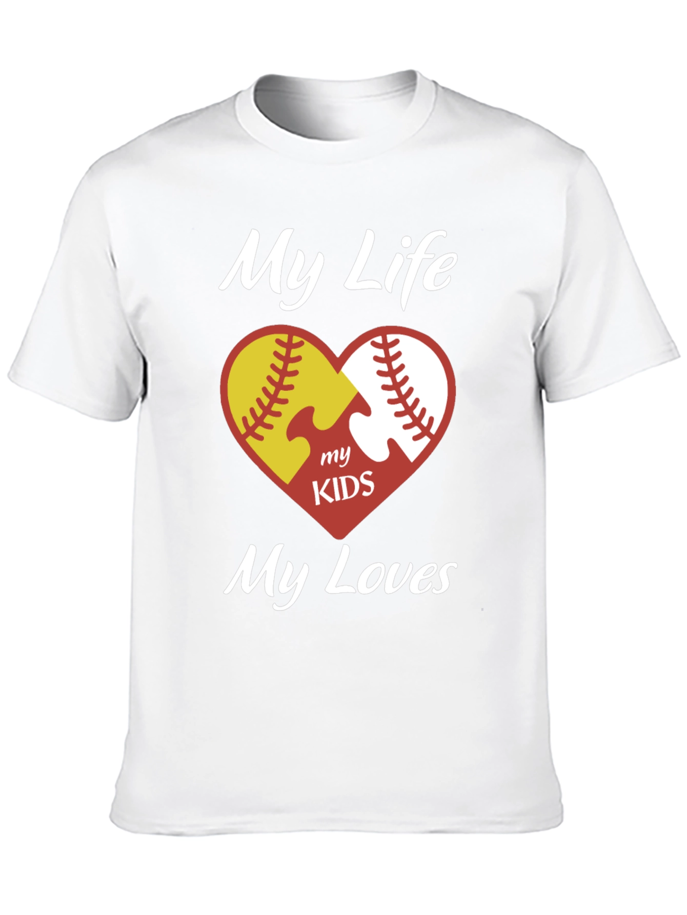 My Life My Kids My Loves Softball Baseball T-Shirt
