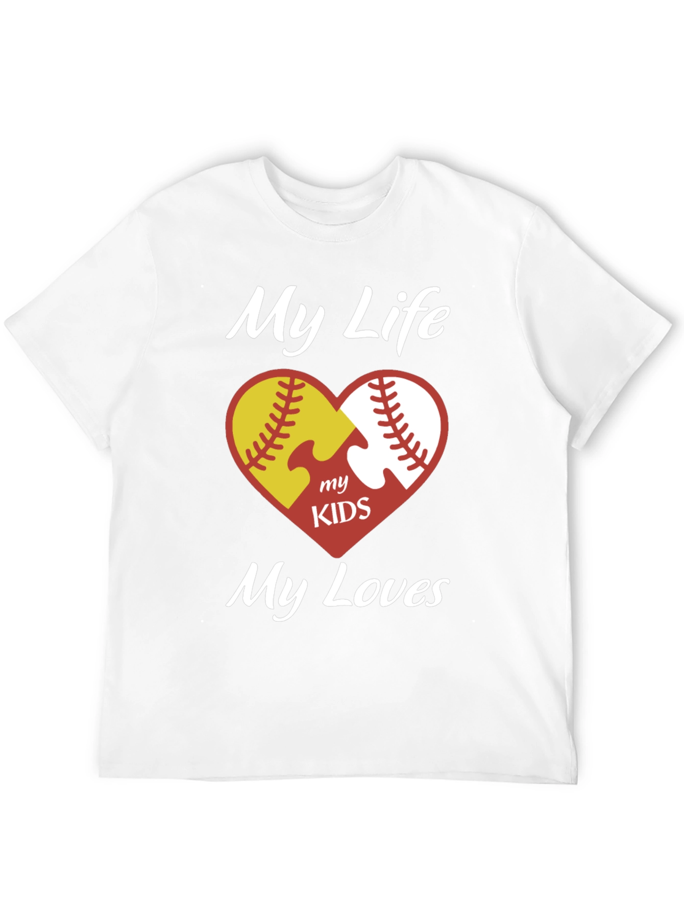 My Life My Kids My Loves Softball Baseball T-Shirt