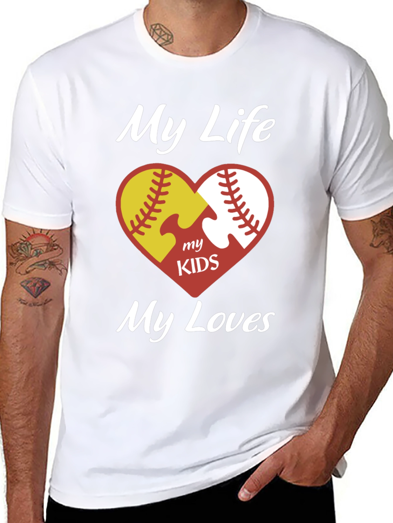 My Life My Kids My Loves Softball Baseball T-Shirt