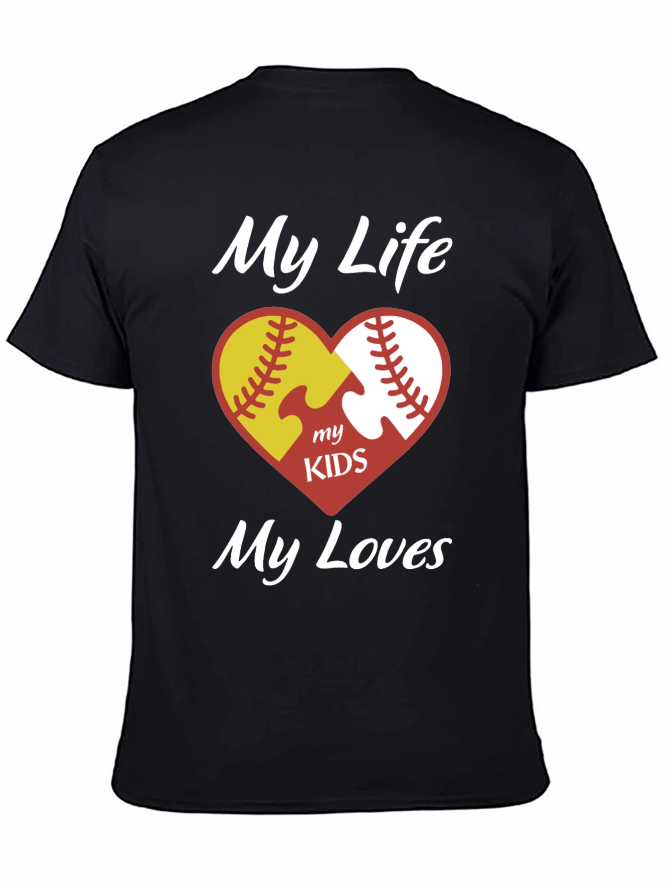 My Life My Kids My Loves Softball Baseball T-Shirt