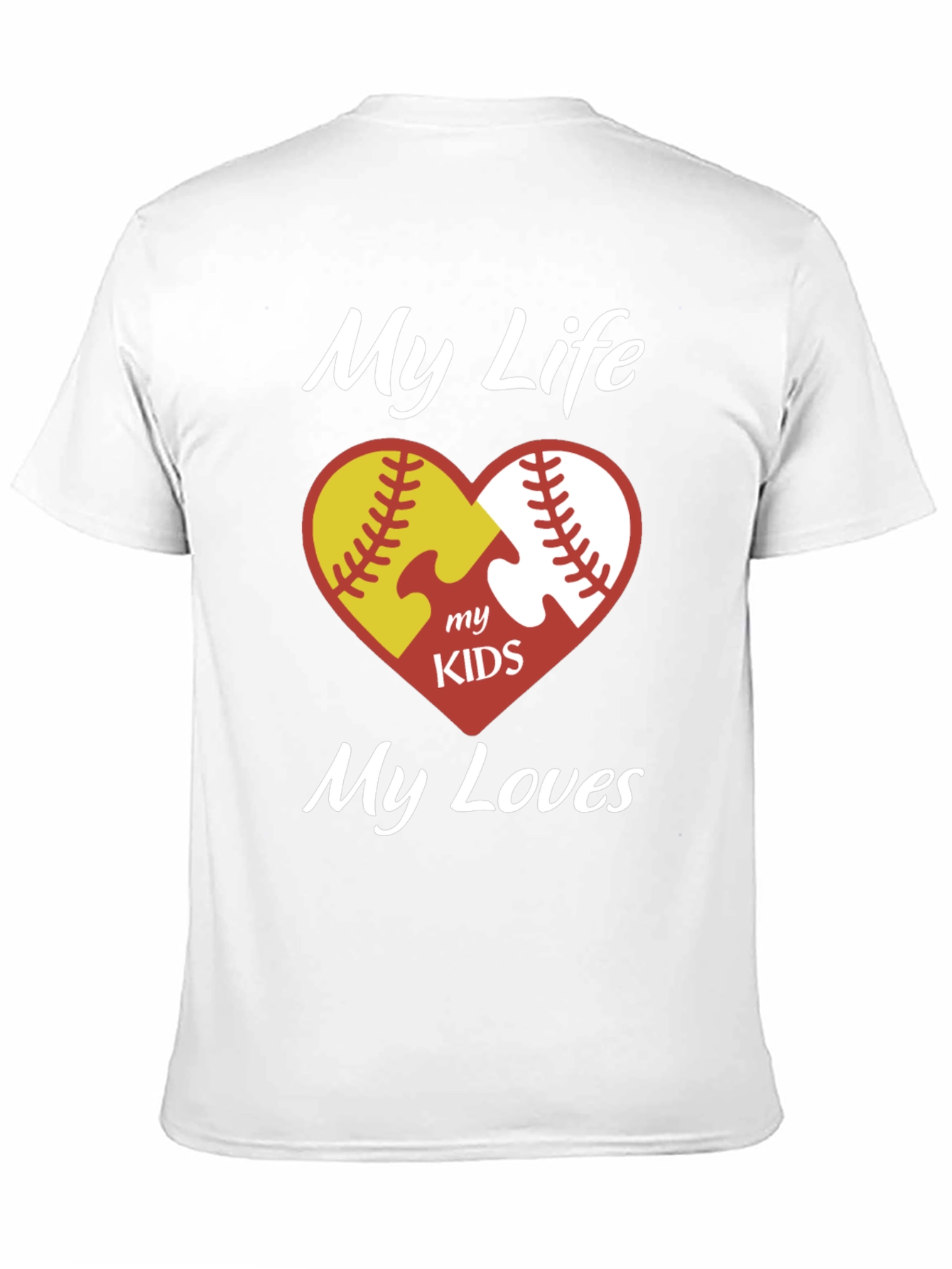 My Life My Kids My Loves Softball Baseball T-Shirt