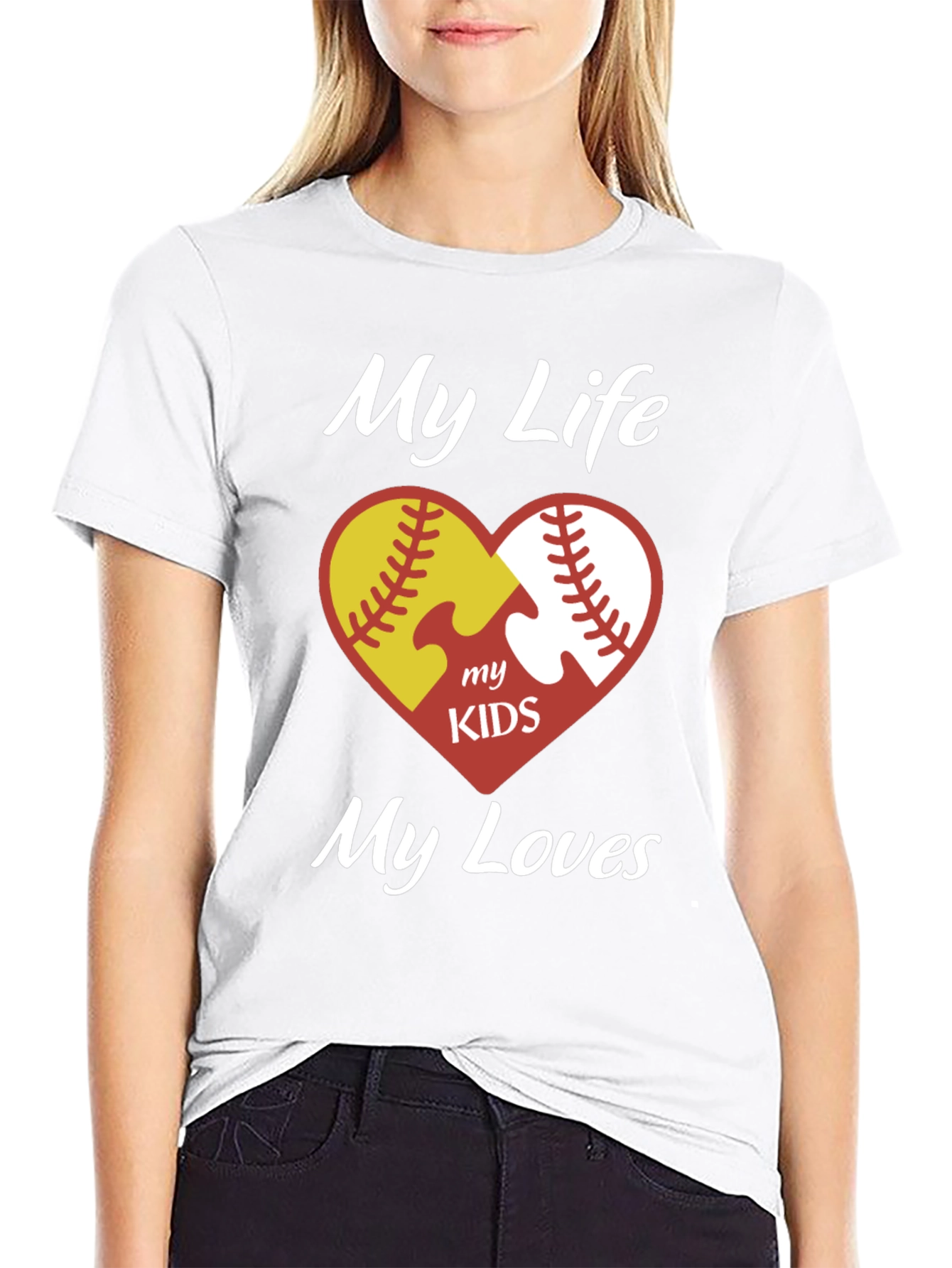 My Life My Kids My Loves Softball Baseball T-Shirt