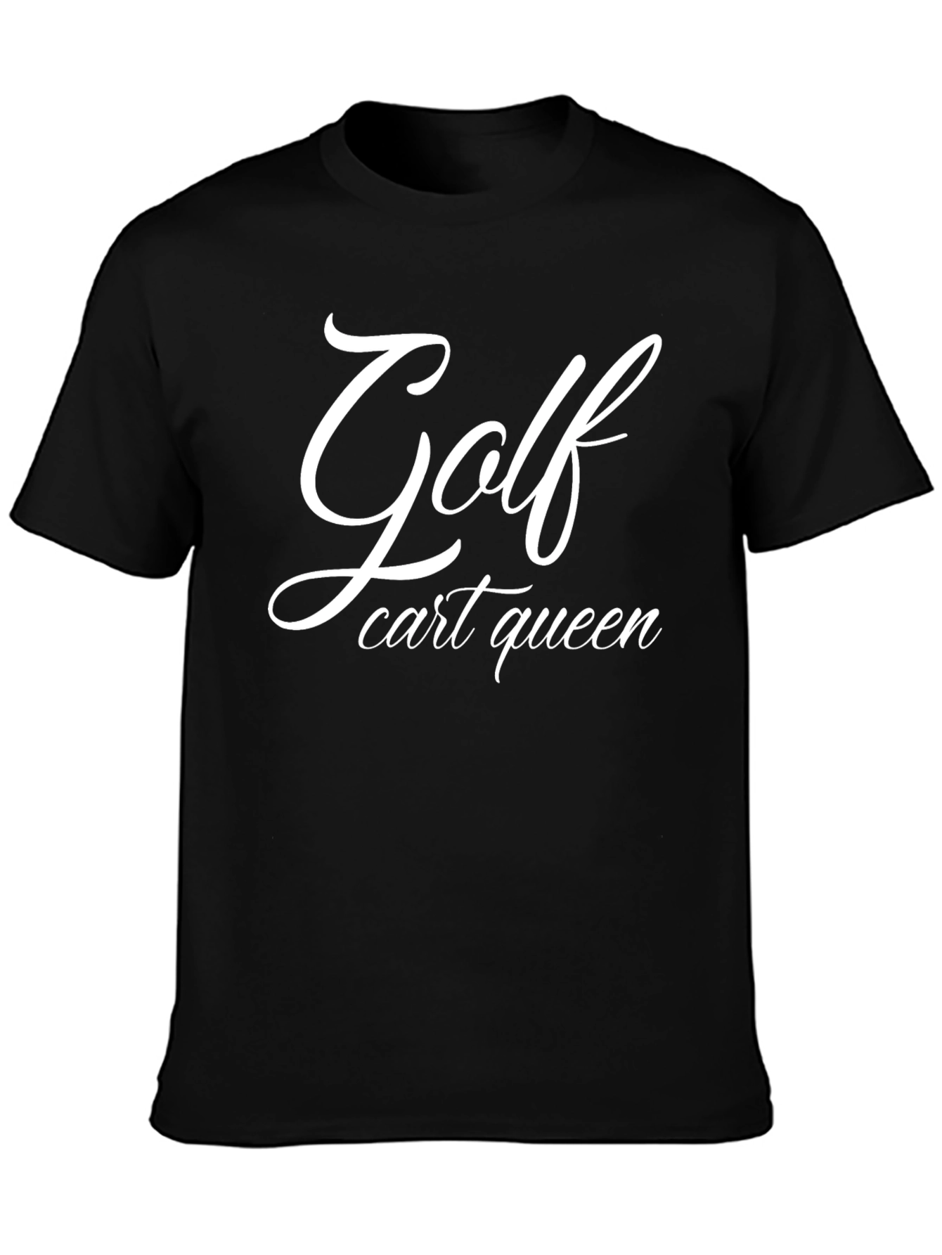 Golf Cart Queen T-Shirt - Black Tee