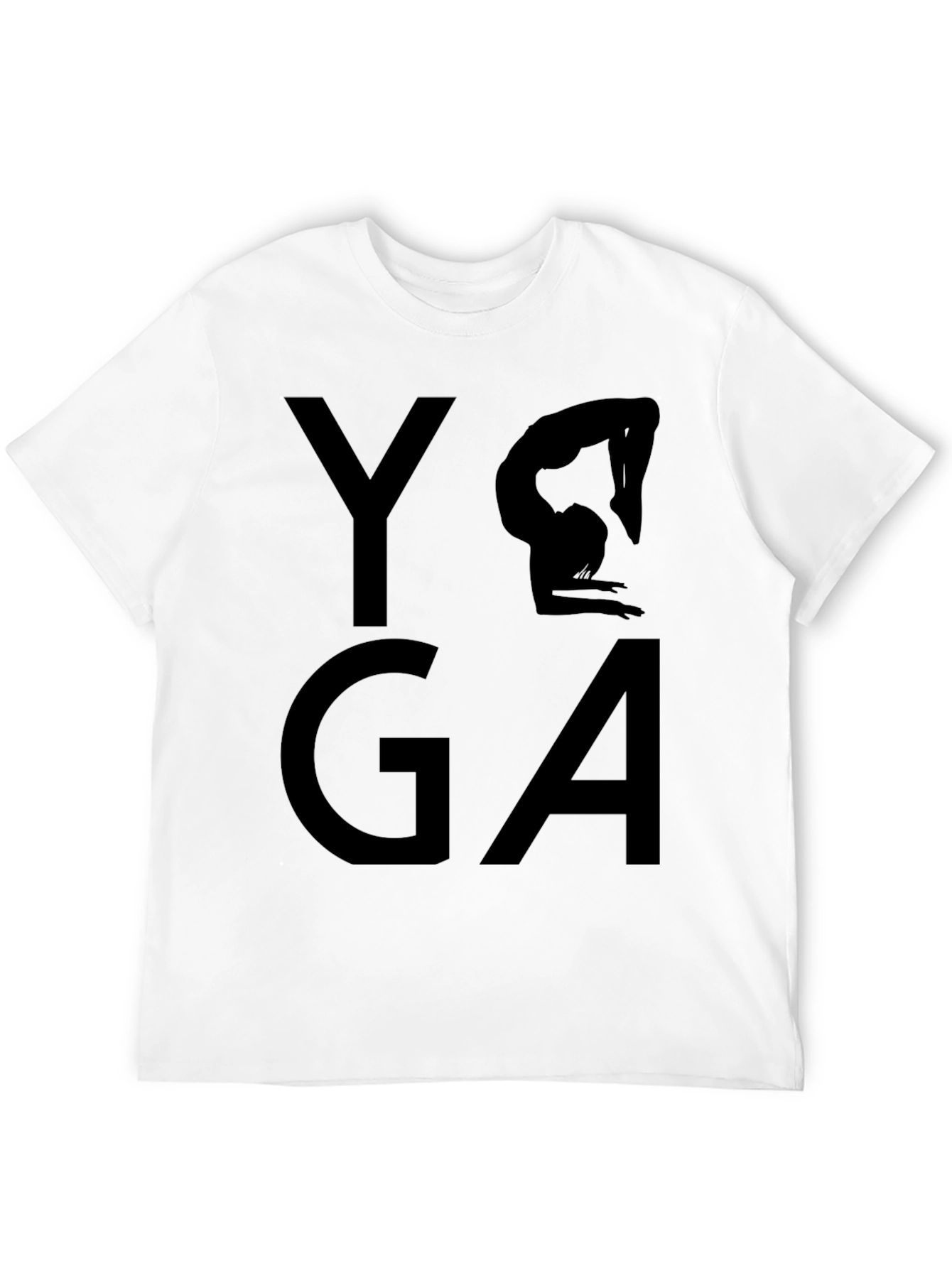 Yoga Pose Graphic Tee - Black Cotton T-Shirt