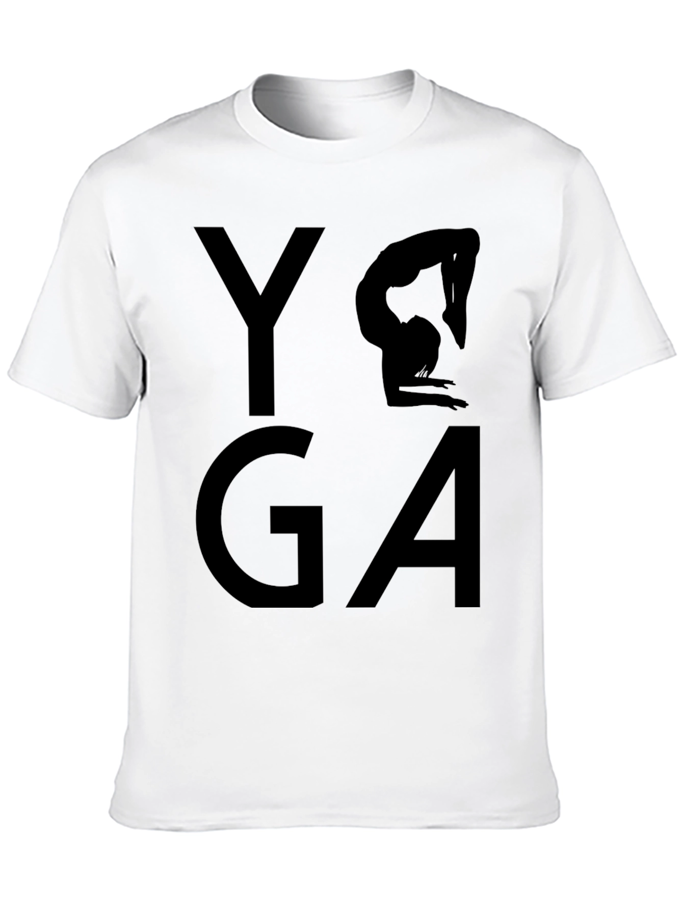 Yoga Pose Graphic Tee - Black Cotton T-Shirt