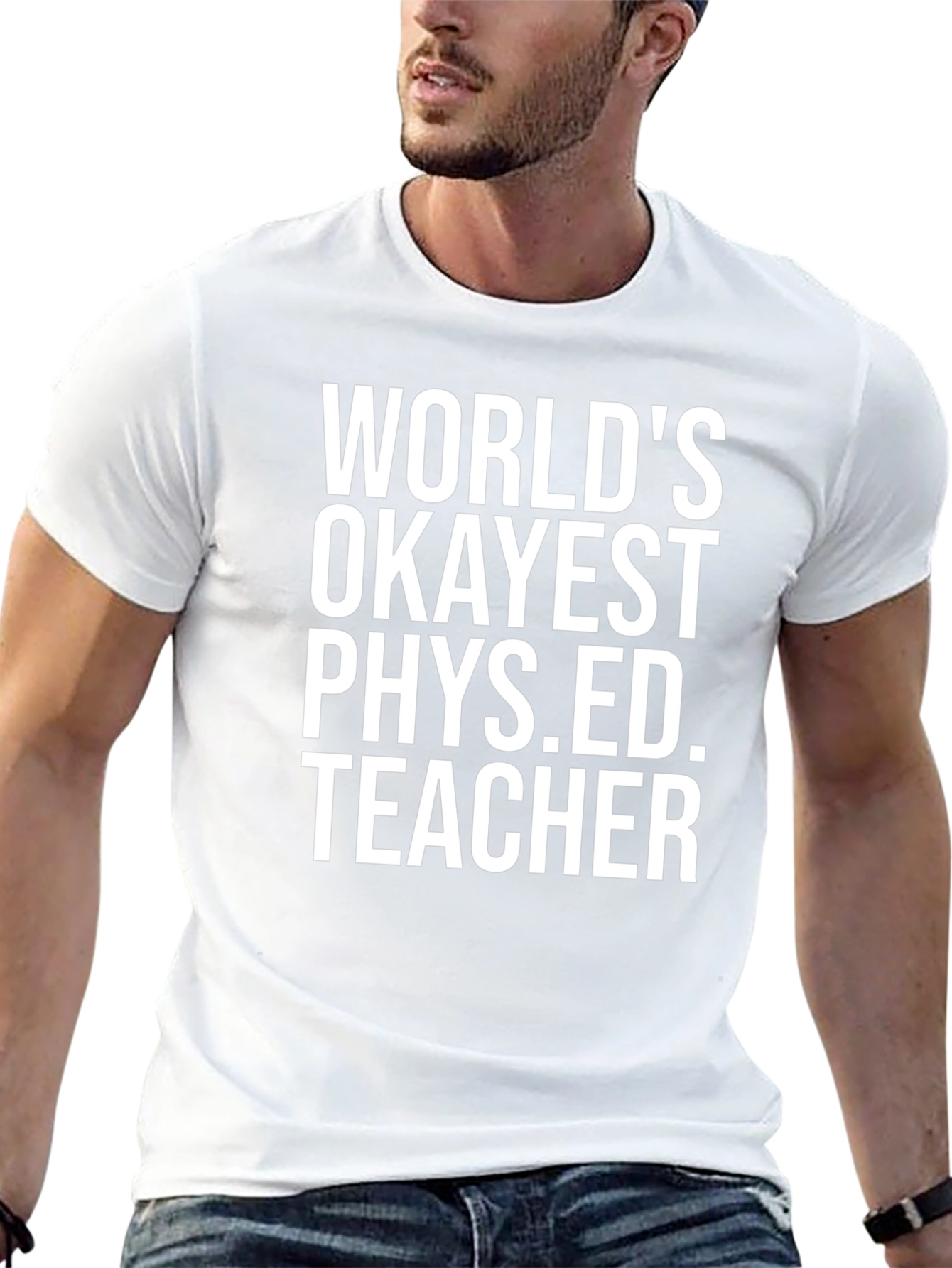 Worlds Okayest Phys Ed Teacher Black T-Shirt
