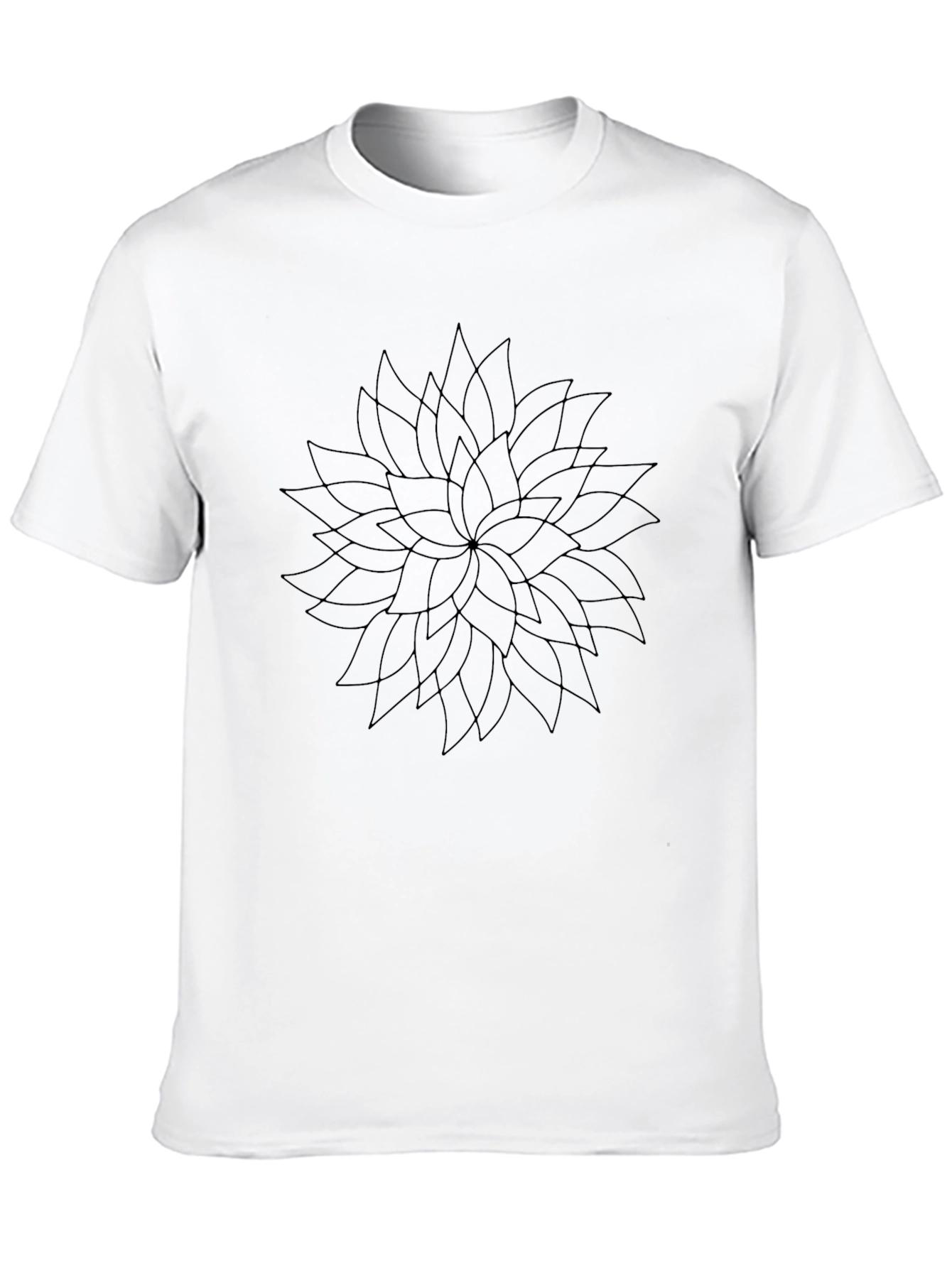 Abstract Flower Graphic Black T-Shirt