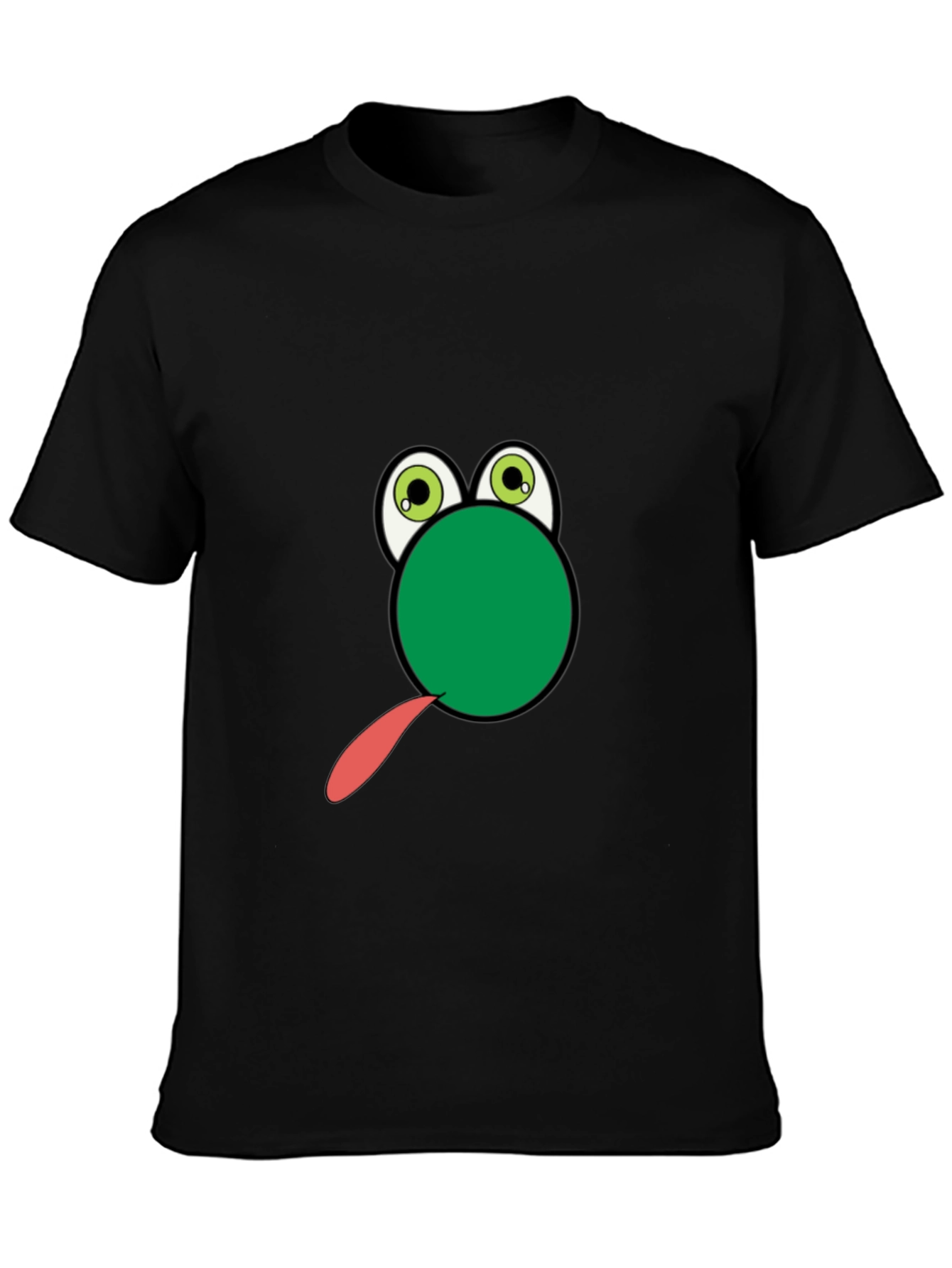 Frog Tongue Funny Black T-Shirt