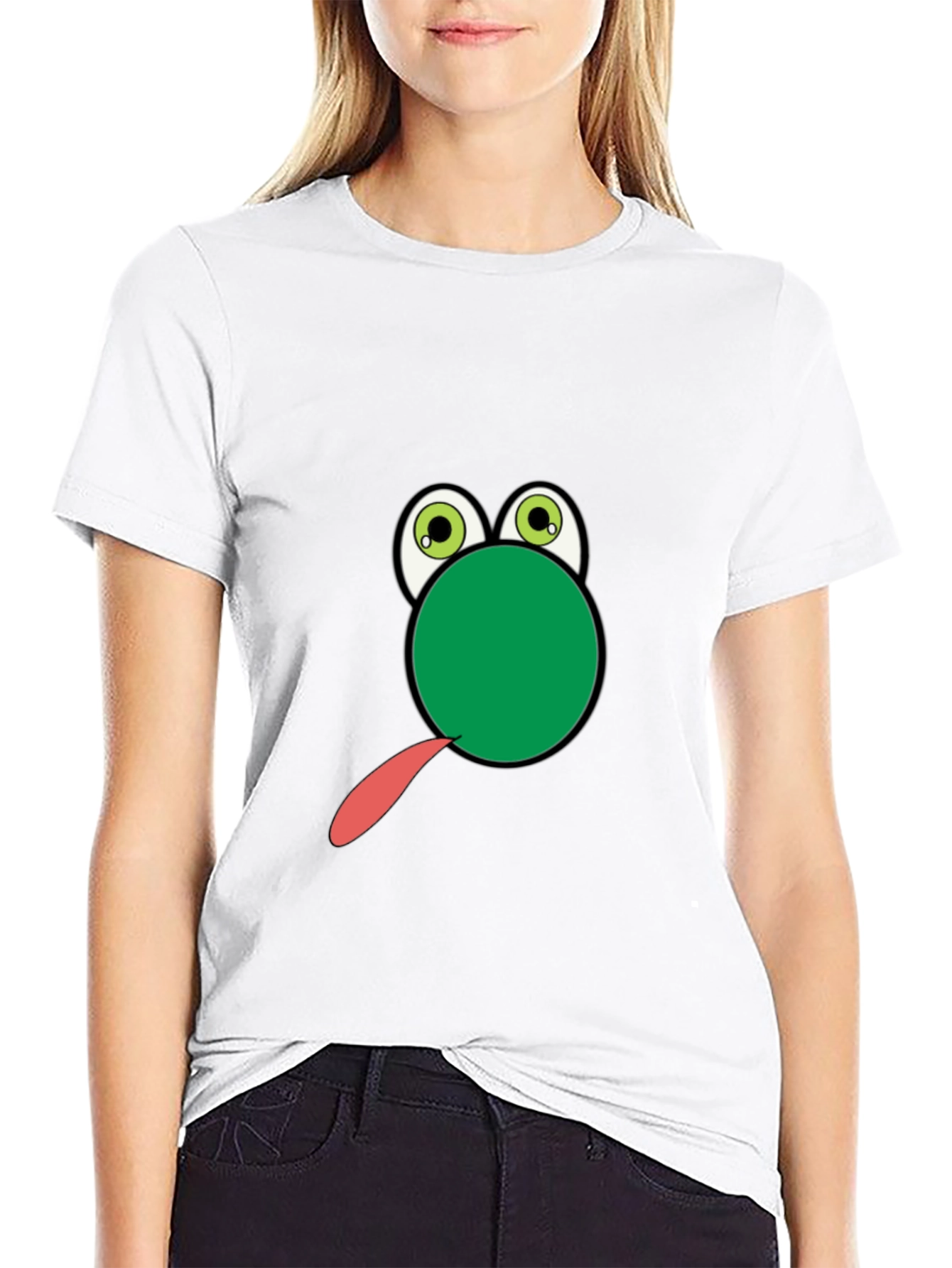 Frog Tongue Funny Black T-Shirt