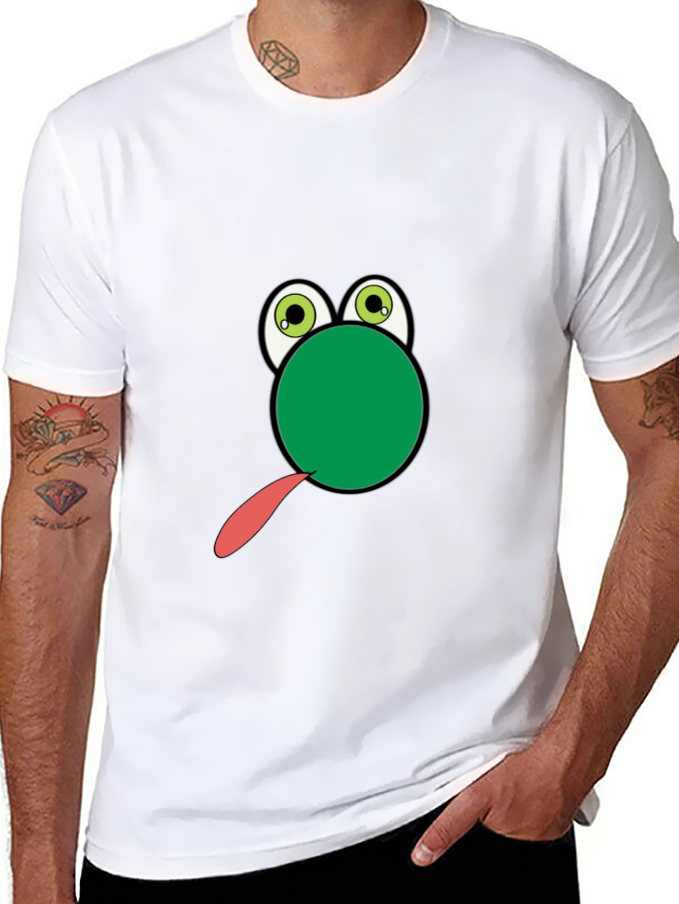 Frog Tongue Funny Black T-Shirt