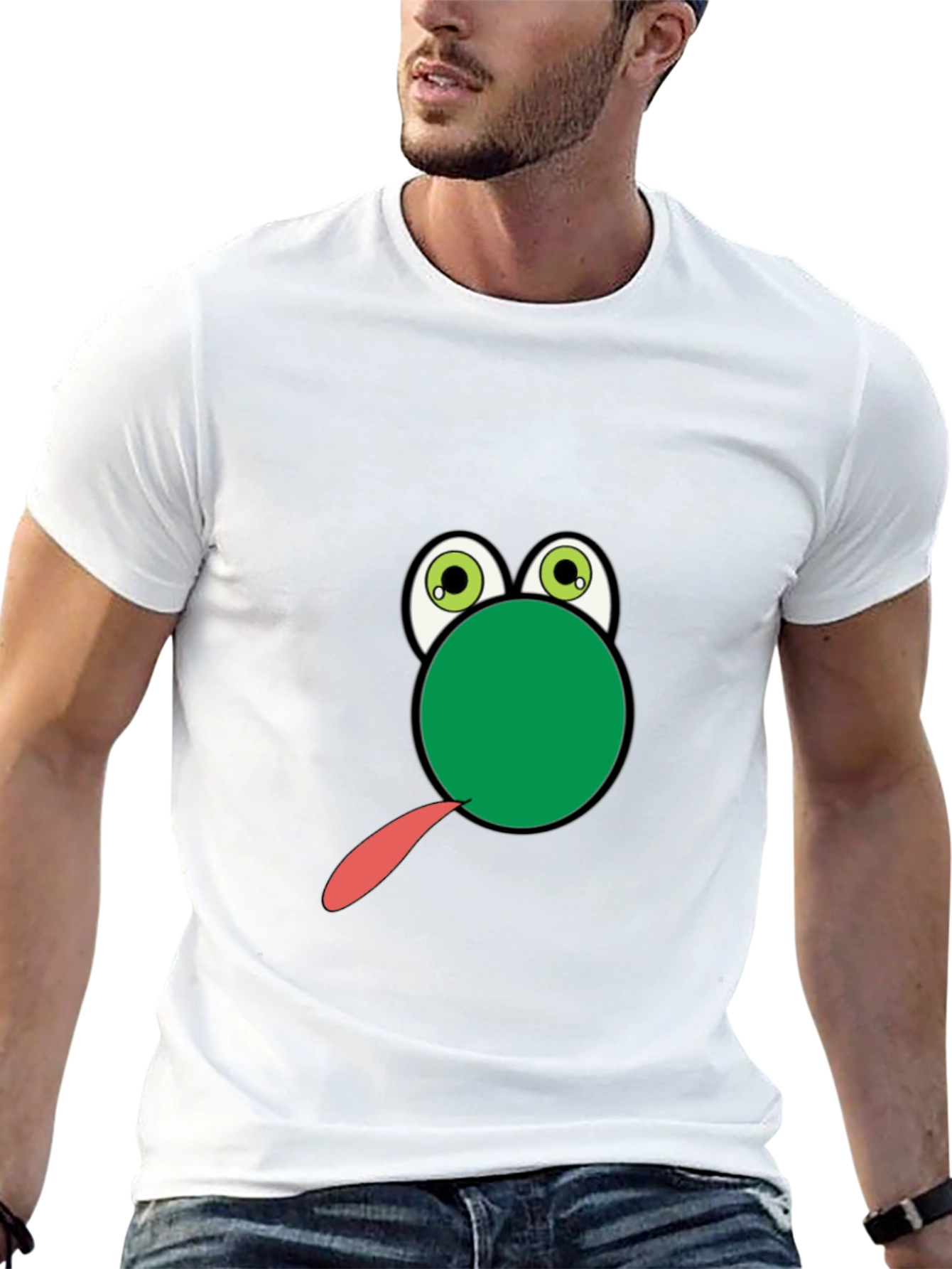 Frog Tongue Funny Black T-Shirt