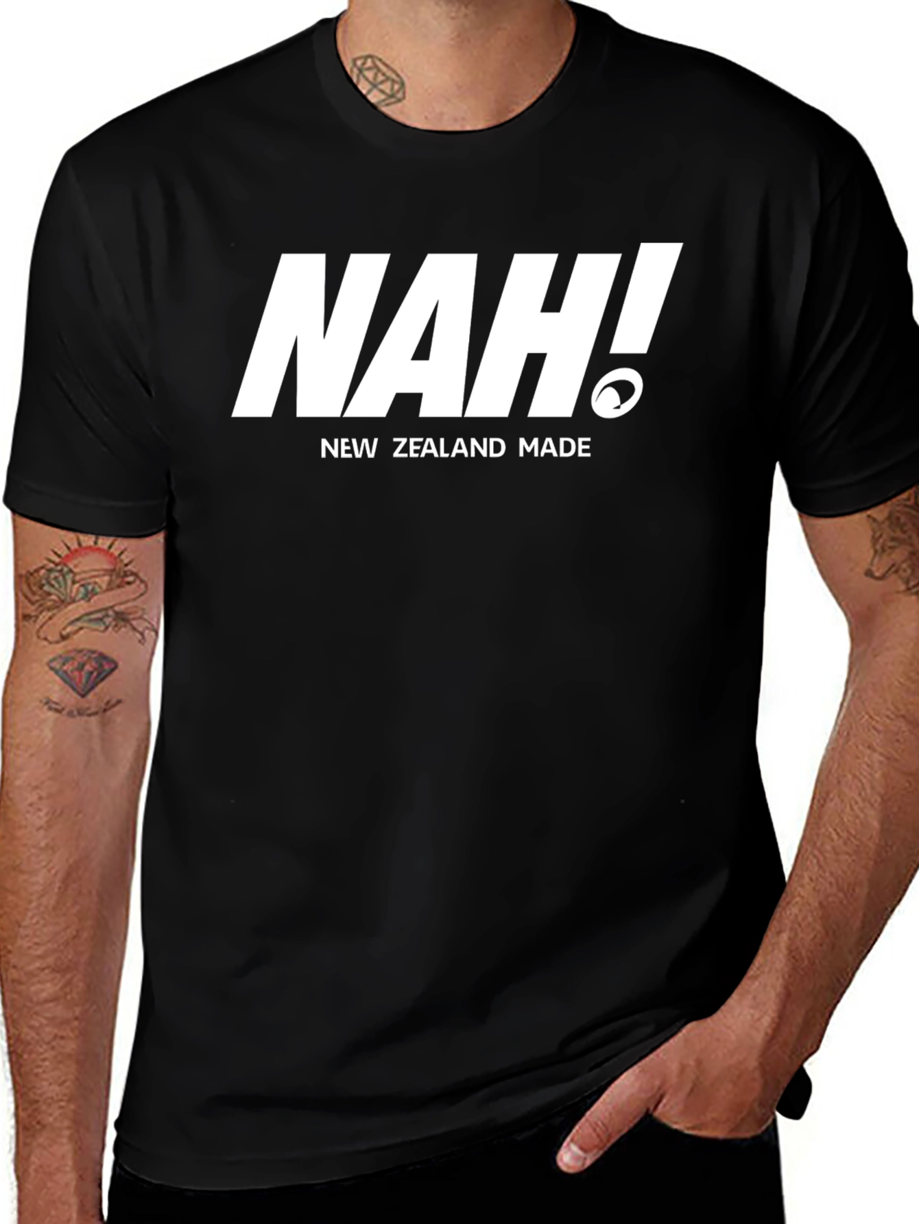 NAH! New Zealand Made Black T-Shirt