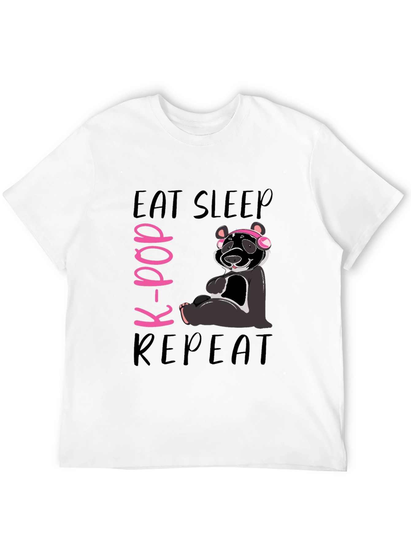 Eat Sleep K-Pop Repeat Panda T-Shirt